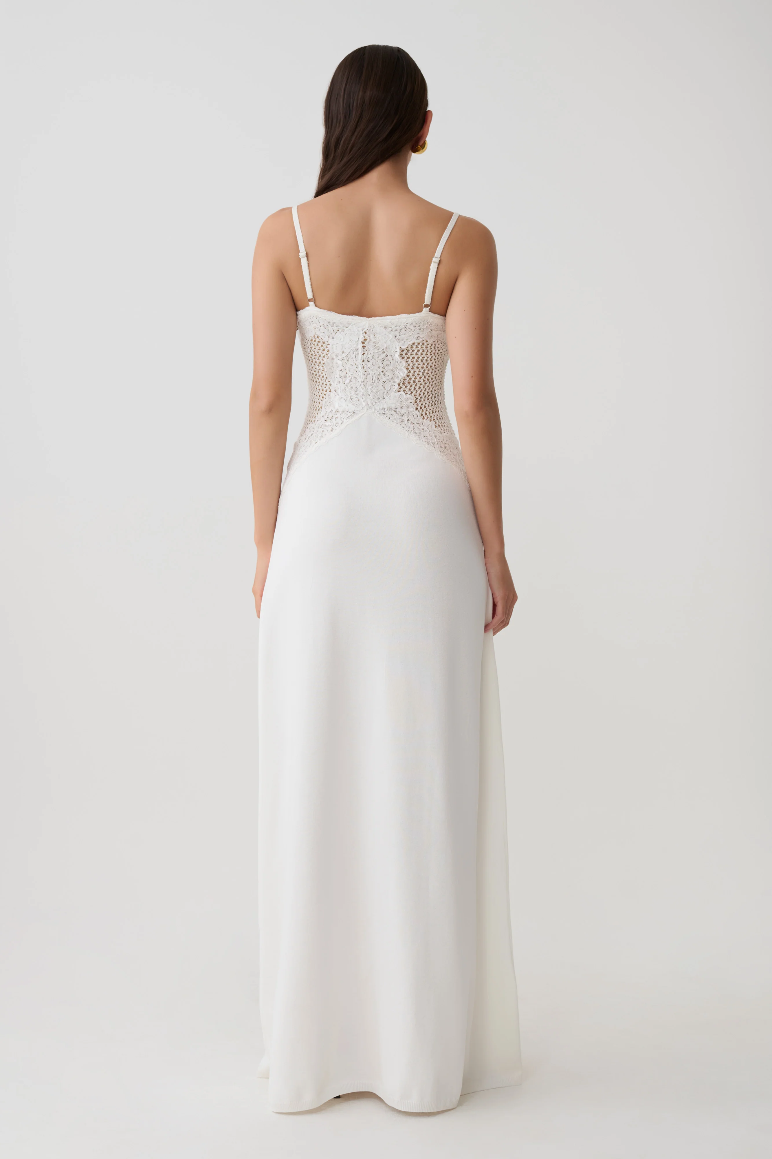 Bray Knit & Lace Maxi Dress - Ivory - Image 2