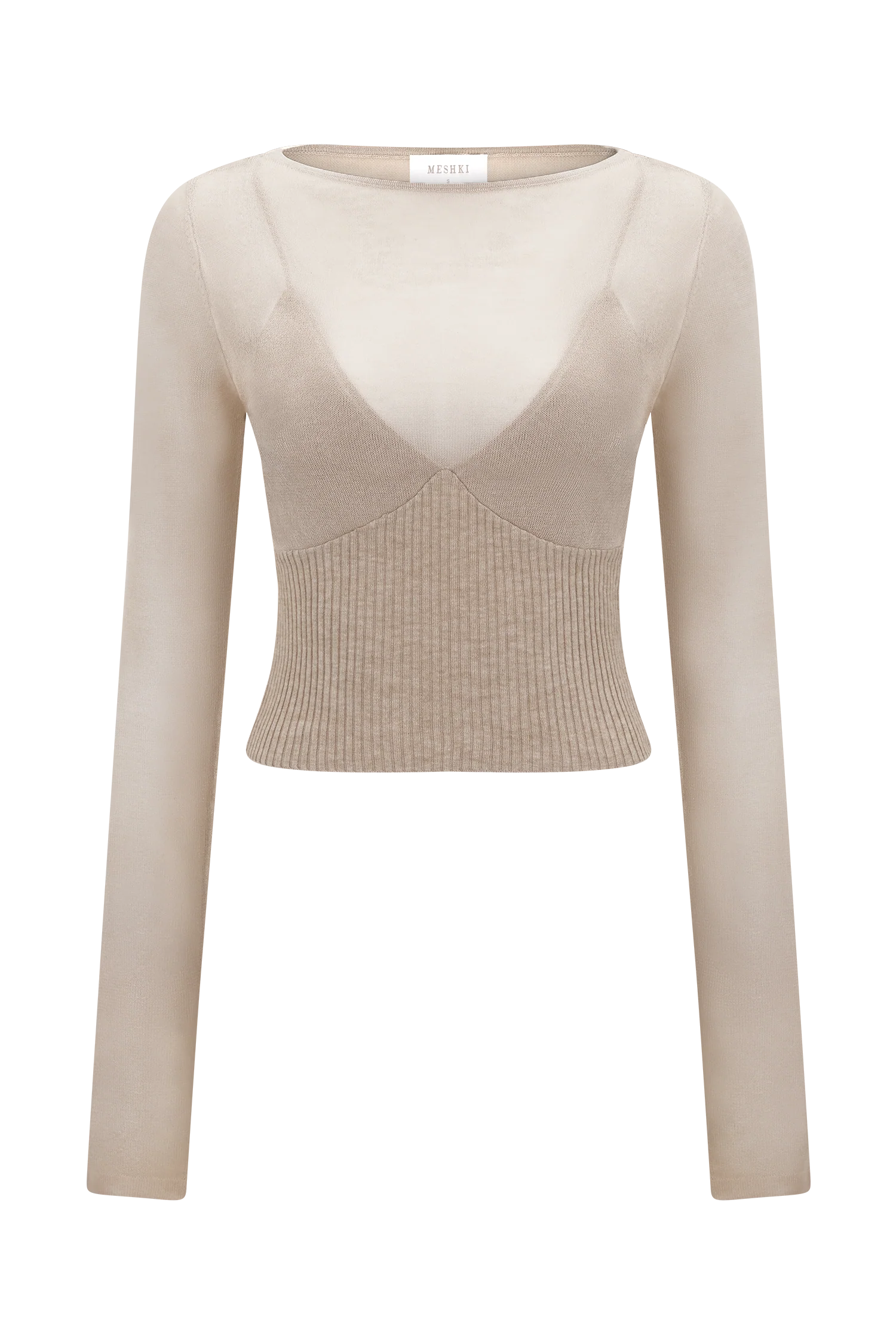 Brionee Silk Blend Knit Top - Sand - Image 11