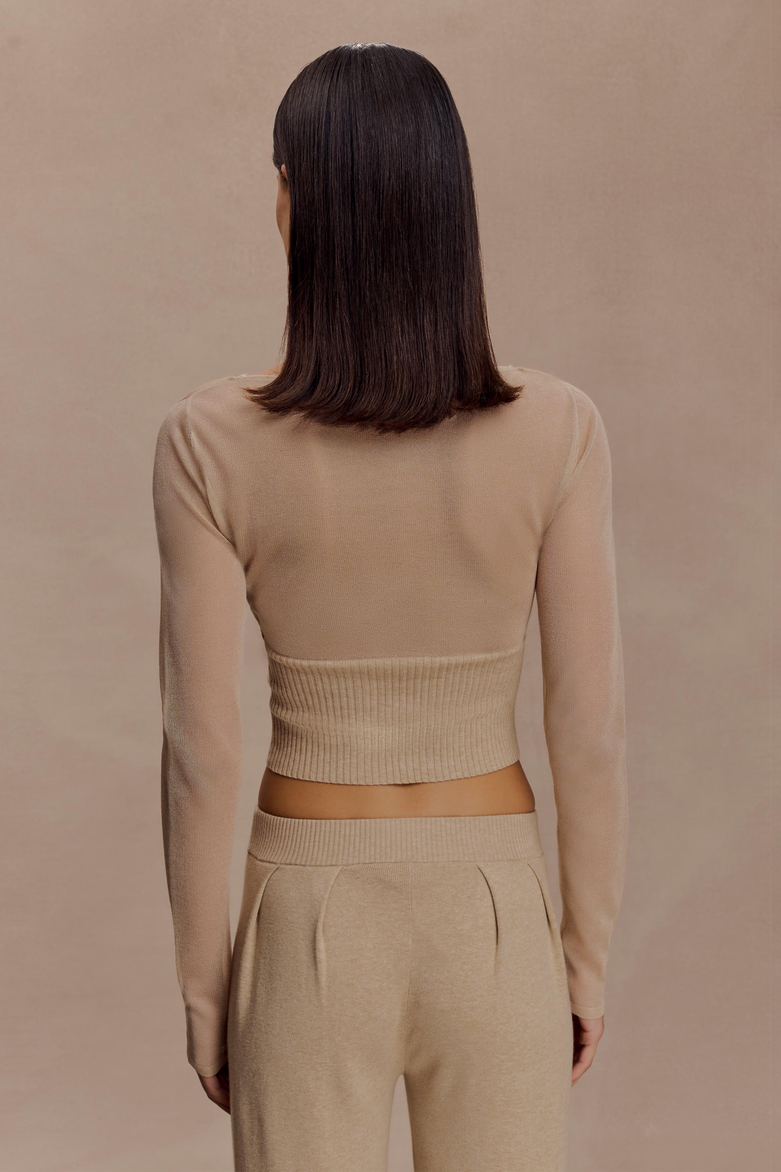 Brionee Silk Blend Knit Top - Sand - Image 5
