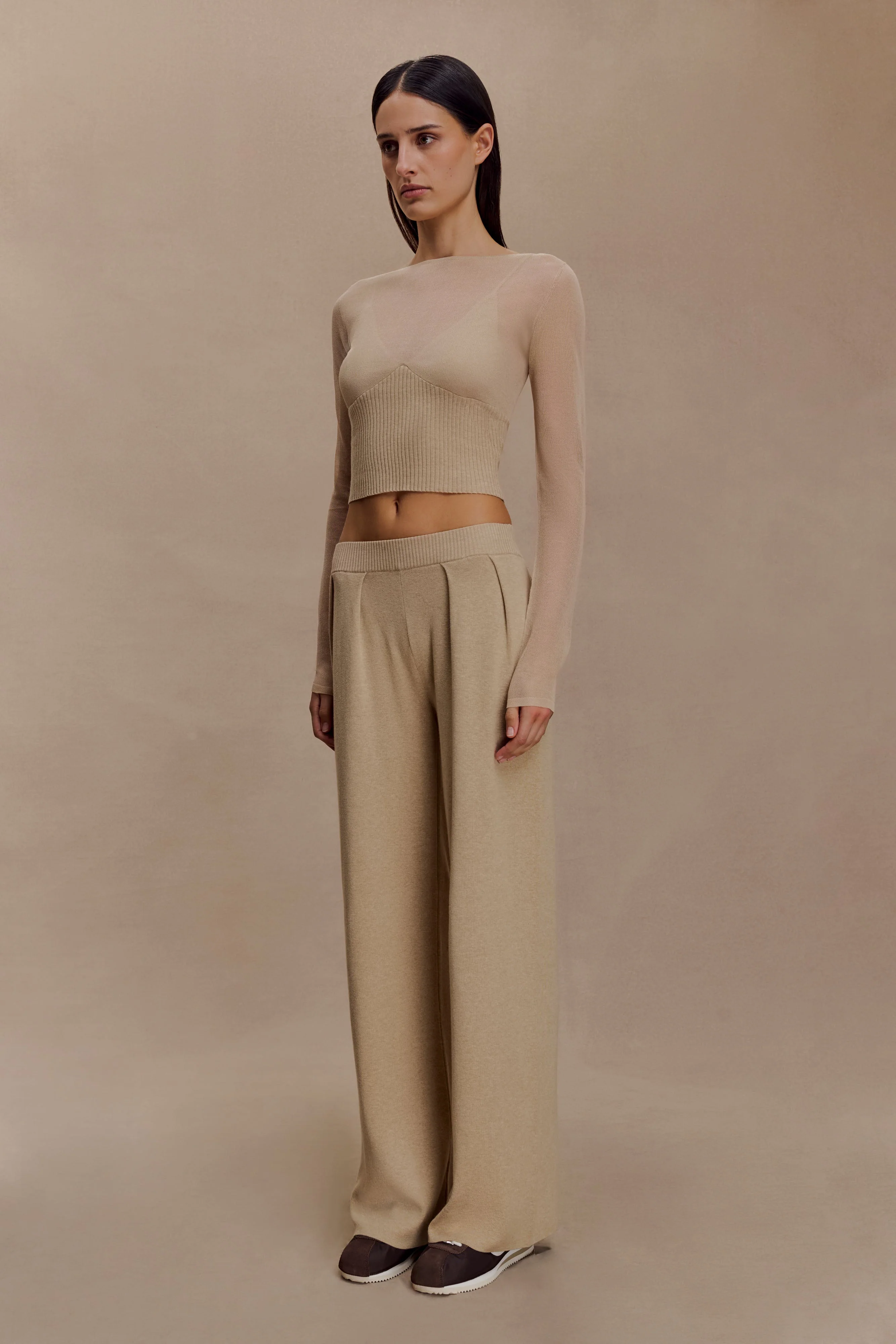 Brionee Silk Blend Knit Top - Sand - Image 6