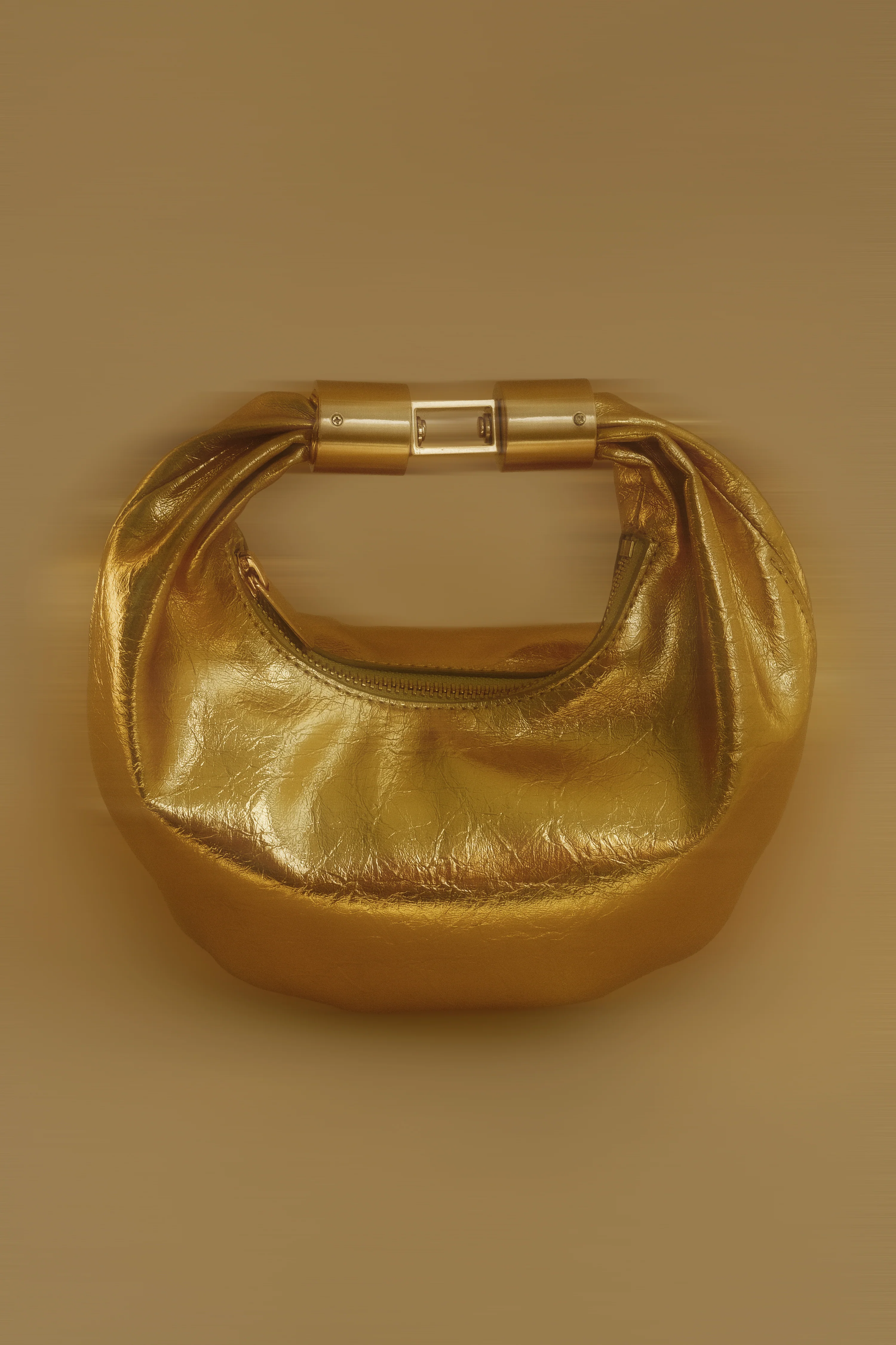 Bristol Mini Croissant Leather Bag - Gold - Image 2
