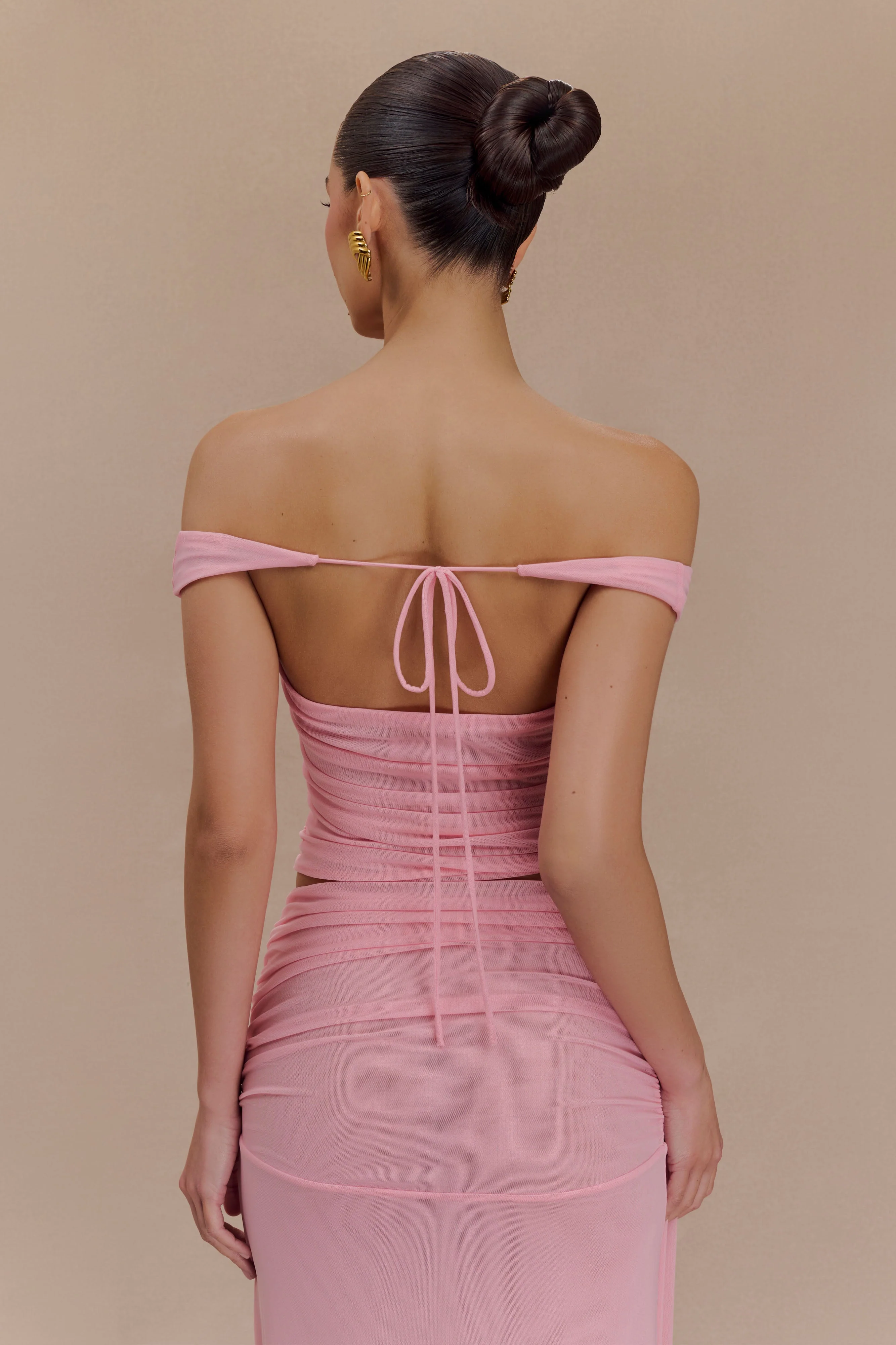 Brooklyn Mesh Crop Top - Candy Pink - Image 2