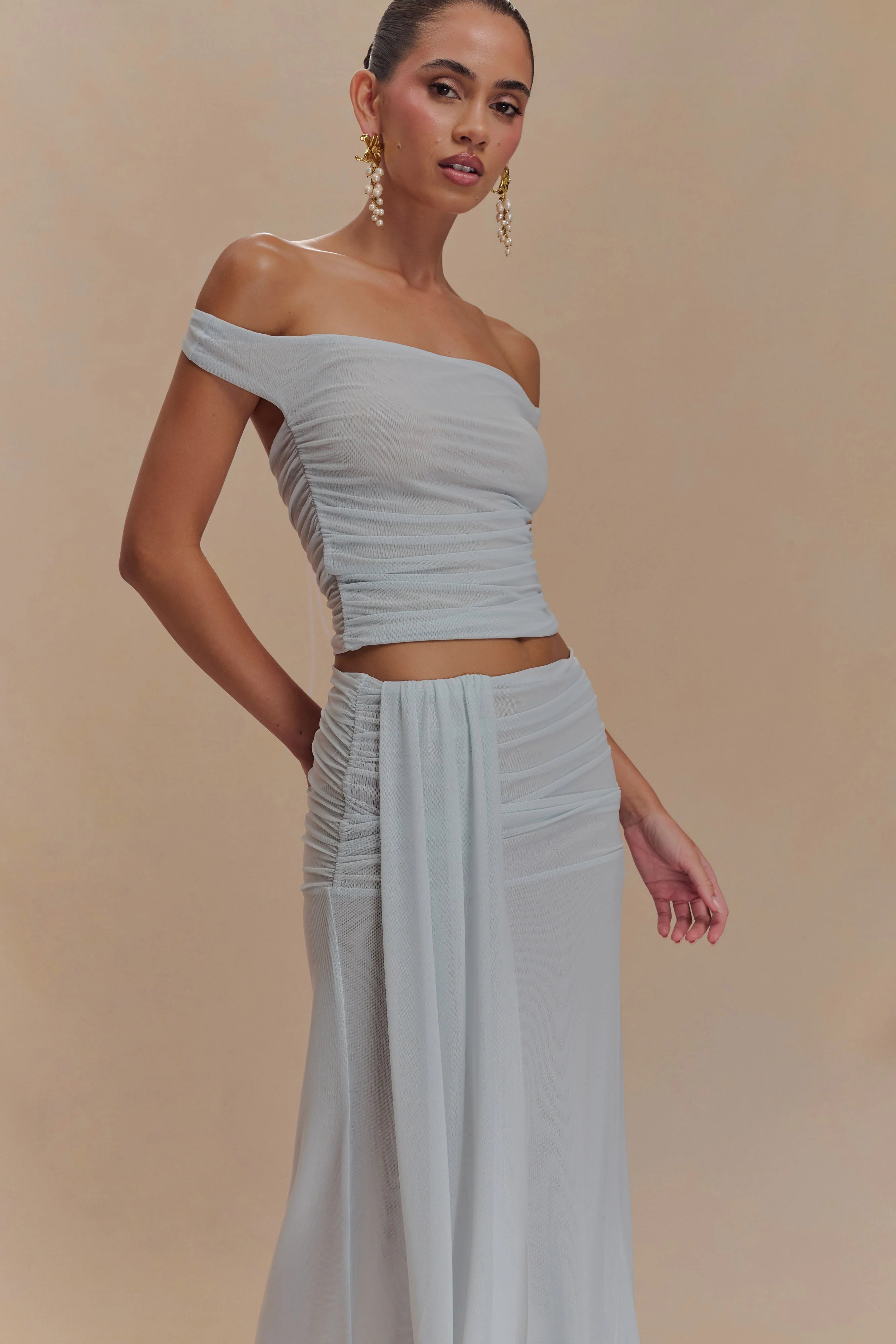 Brooklyn Mesh Crop Top - Pale Blue - Image 5