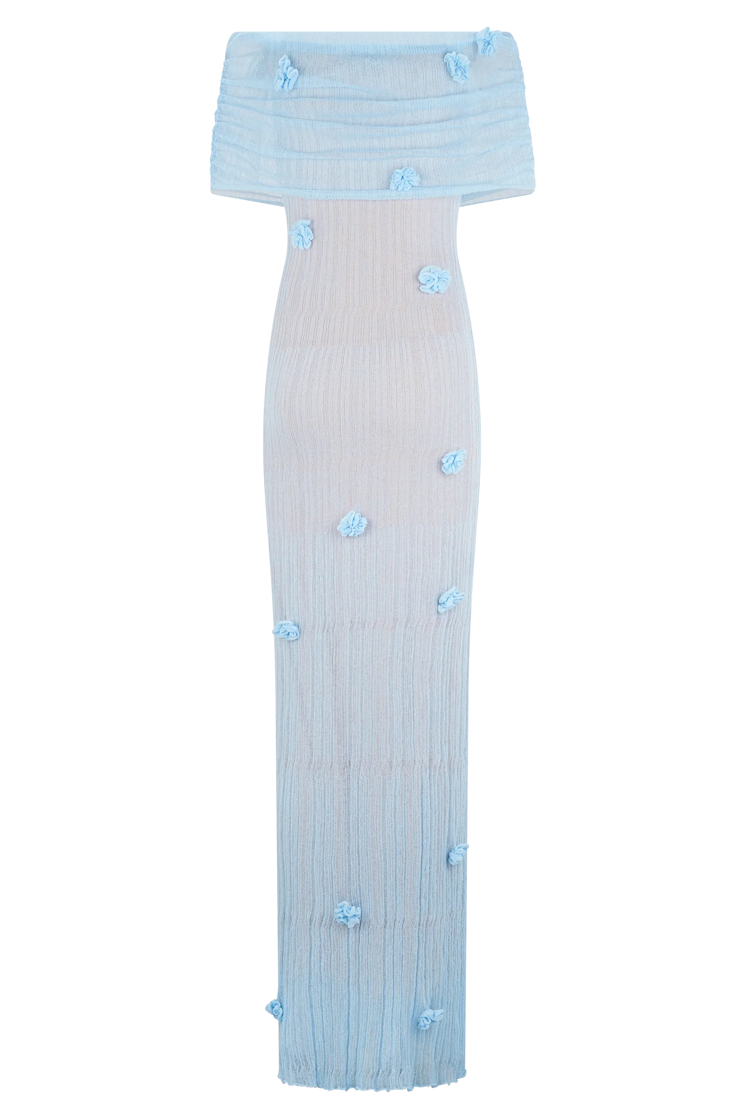 Brynn Orchid Knit Maxi Dress - Baby Blue - Image 7