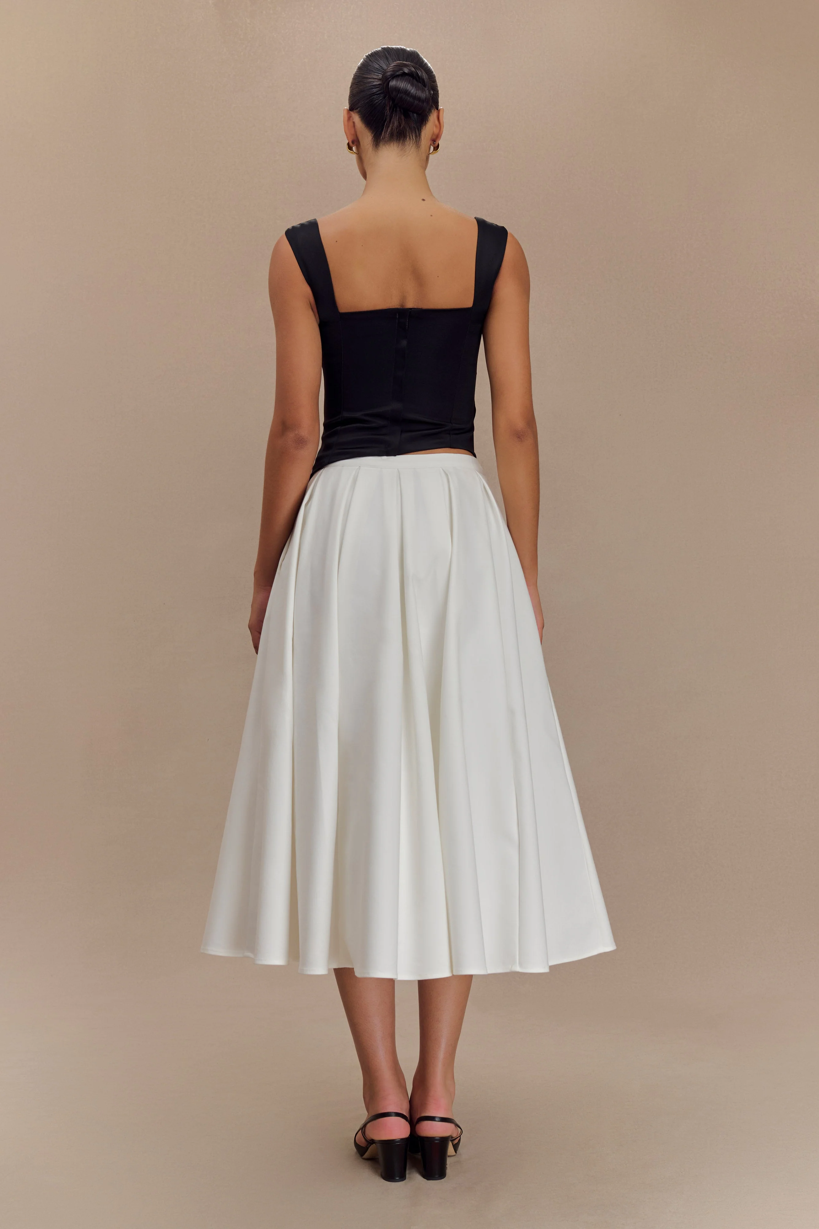 Bryony Satin Structured Sleeveless Top - Black - Image 2