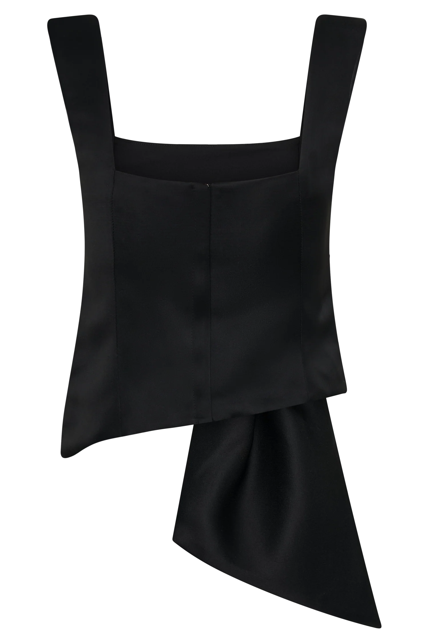 Bryony Satin Structured Sleeveless Top - Black - Image 7