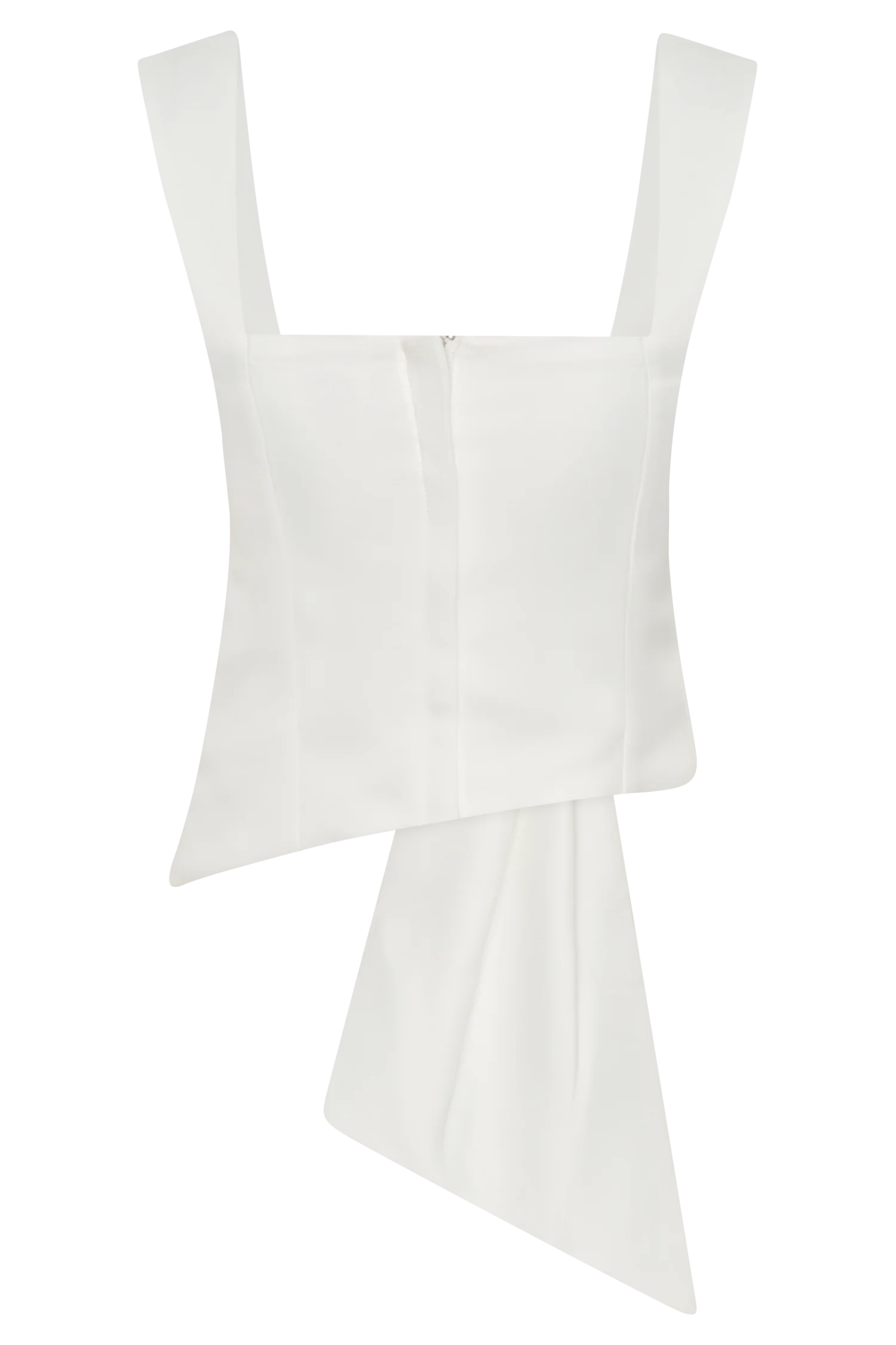 Bryony Satin Structured Sleeveless Top - White - Image 7