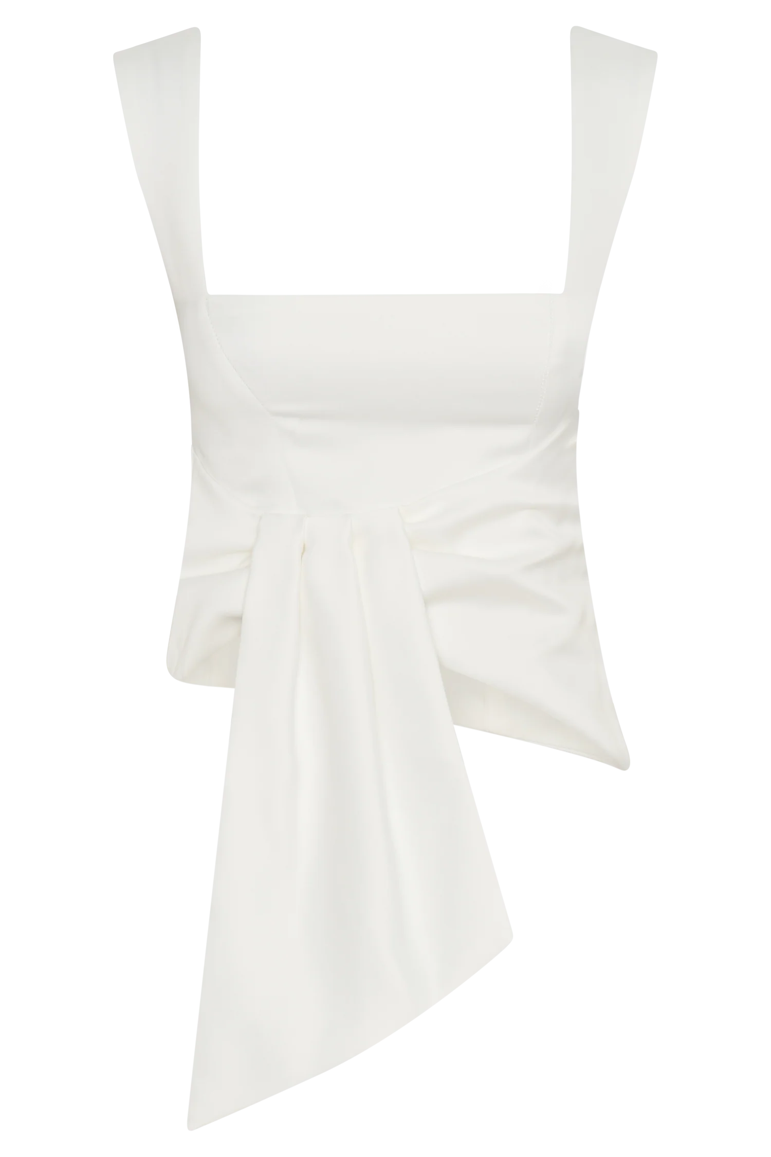 Bryony Satin Structured Sleeveless Top - White - Image 8