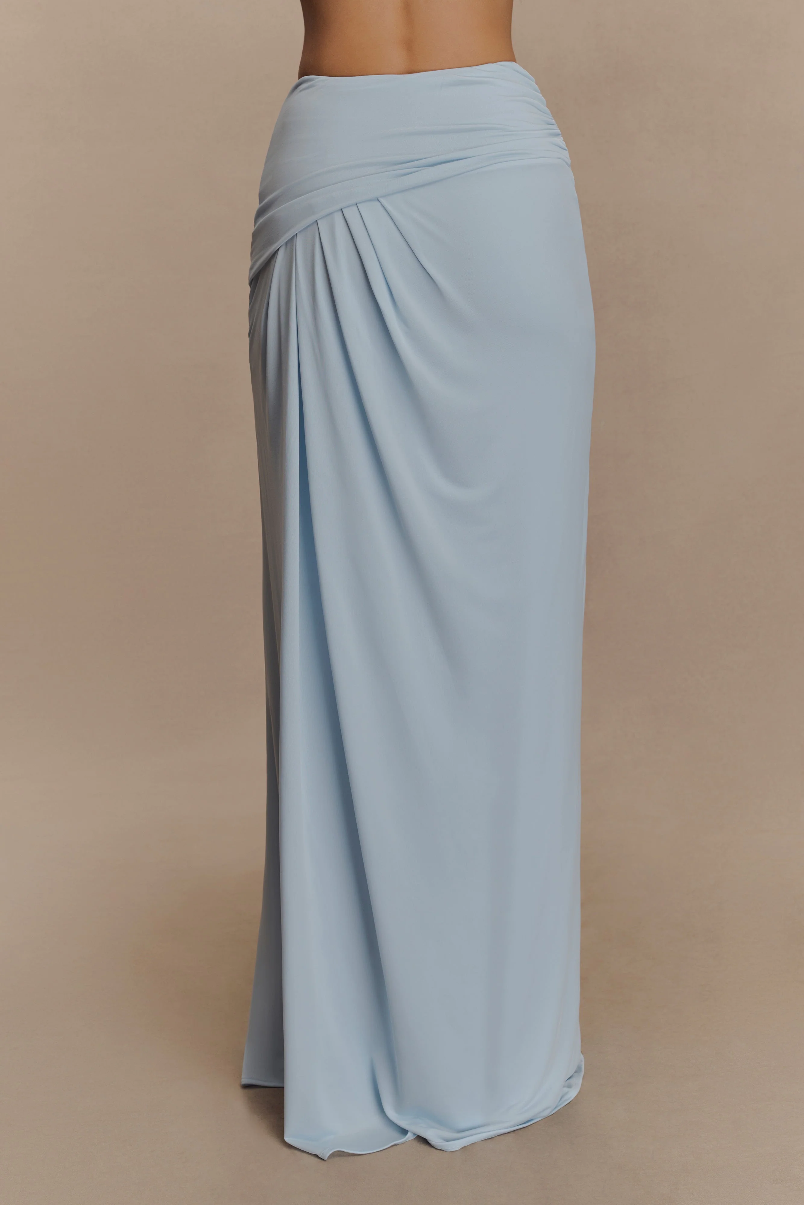 Calandra Slinky Maxi Skirt - Pale Blue - Image 2