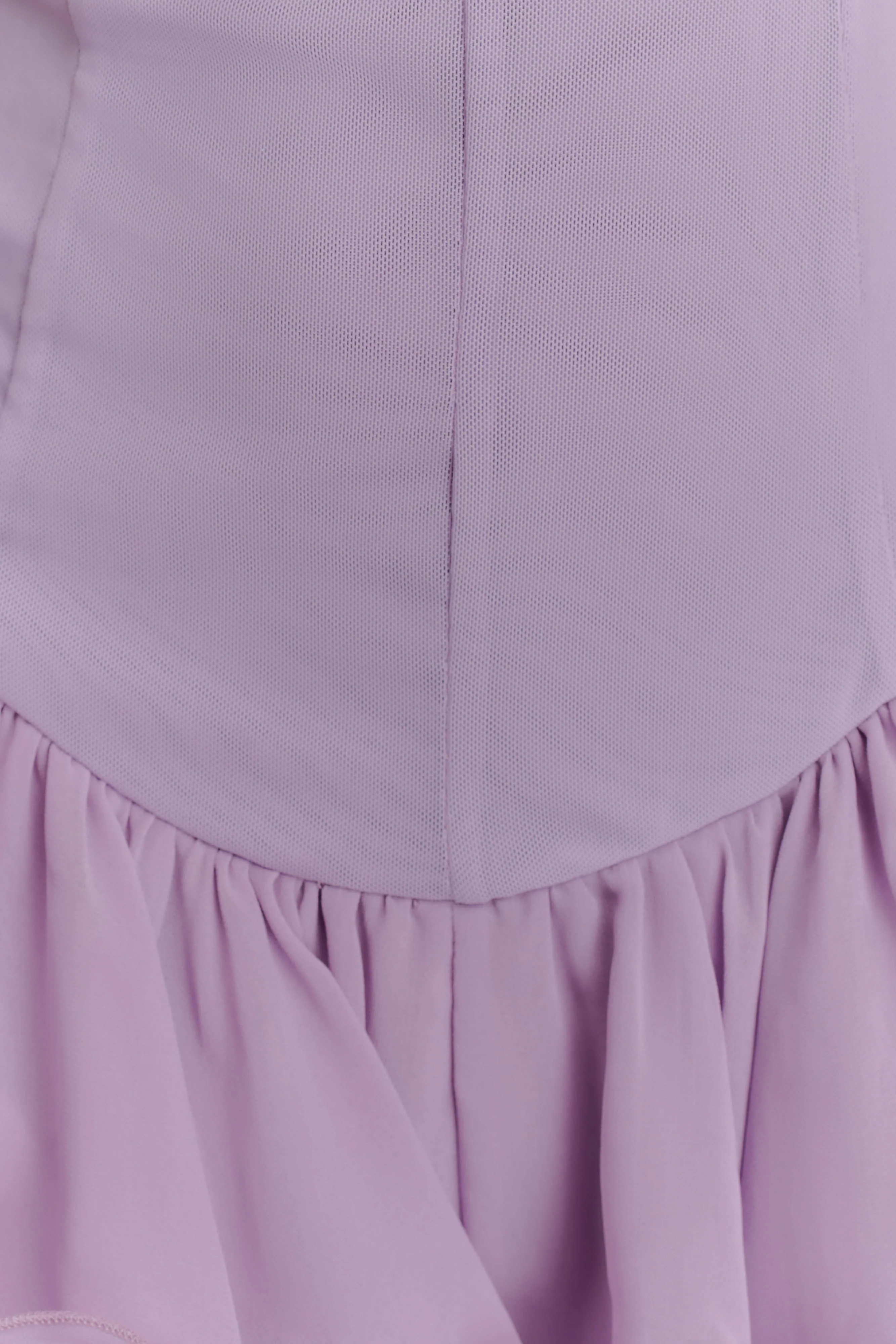 Calantha Ruffle Mesh Mini Dress - Lilac - Image 8