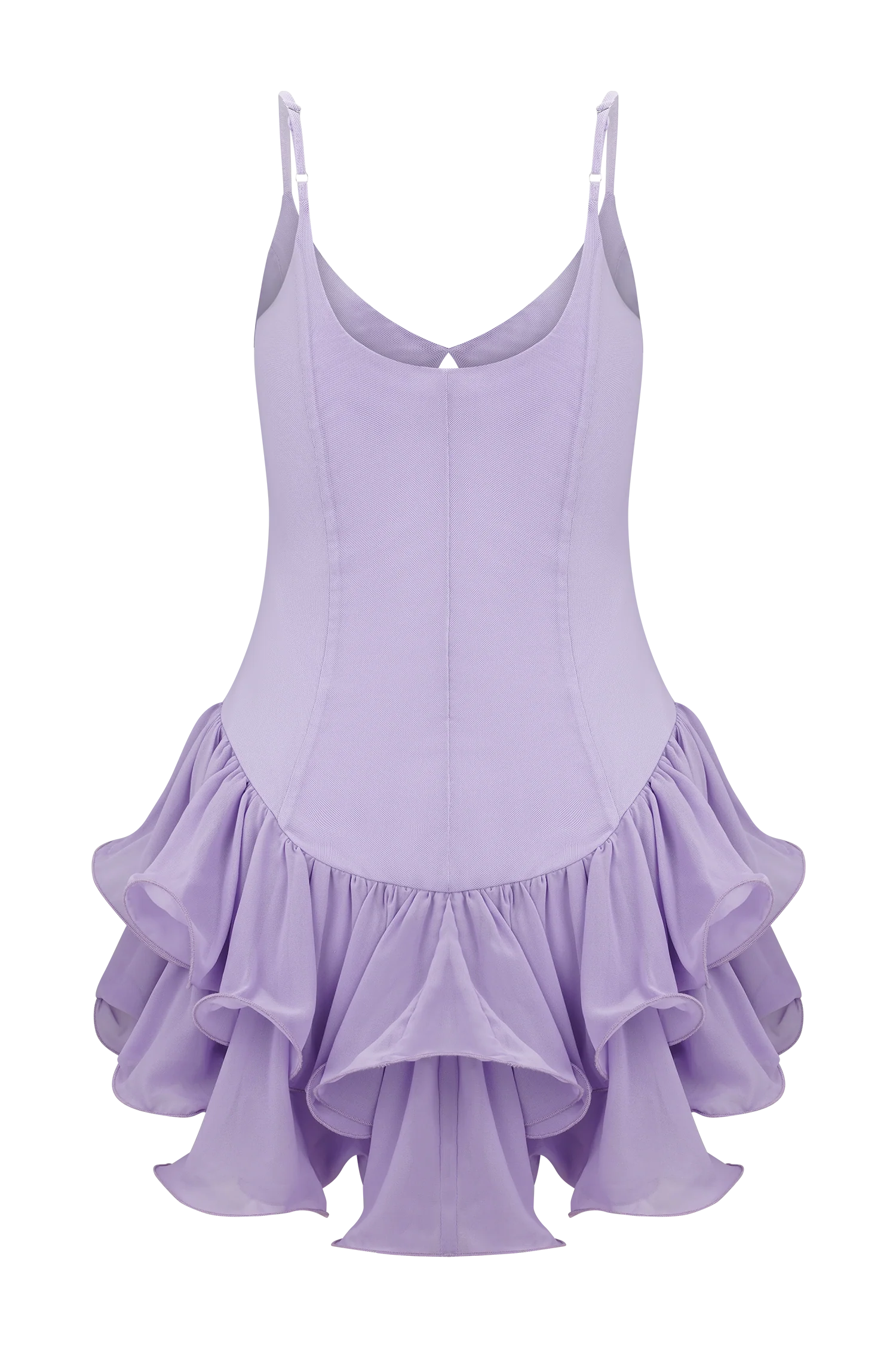 Calantha Ruffle Mesh Mini Dress - Lilac - Image 9