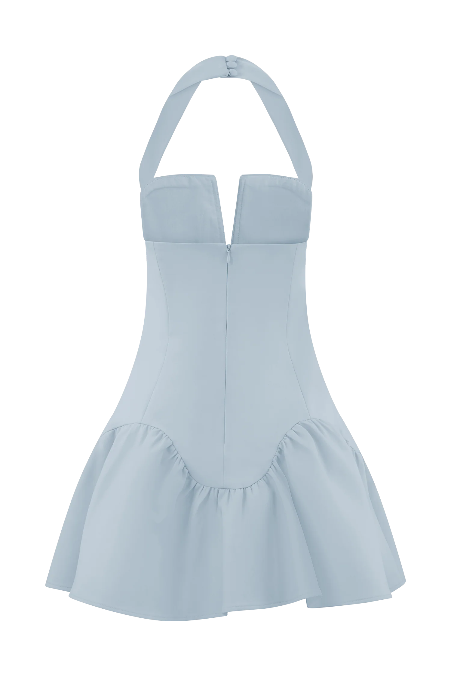 Calipso Halter Mini Dress - Cornflower Blue - Image 6