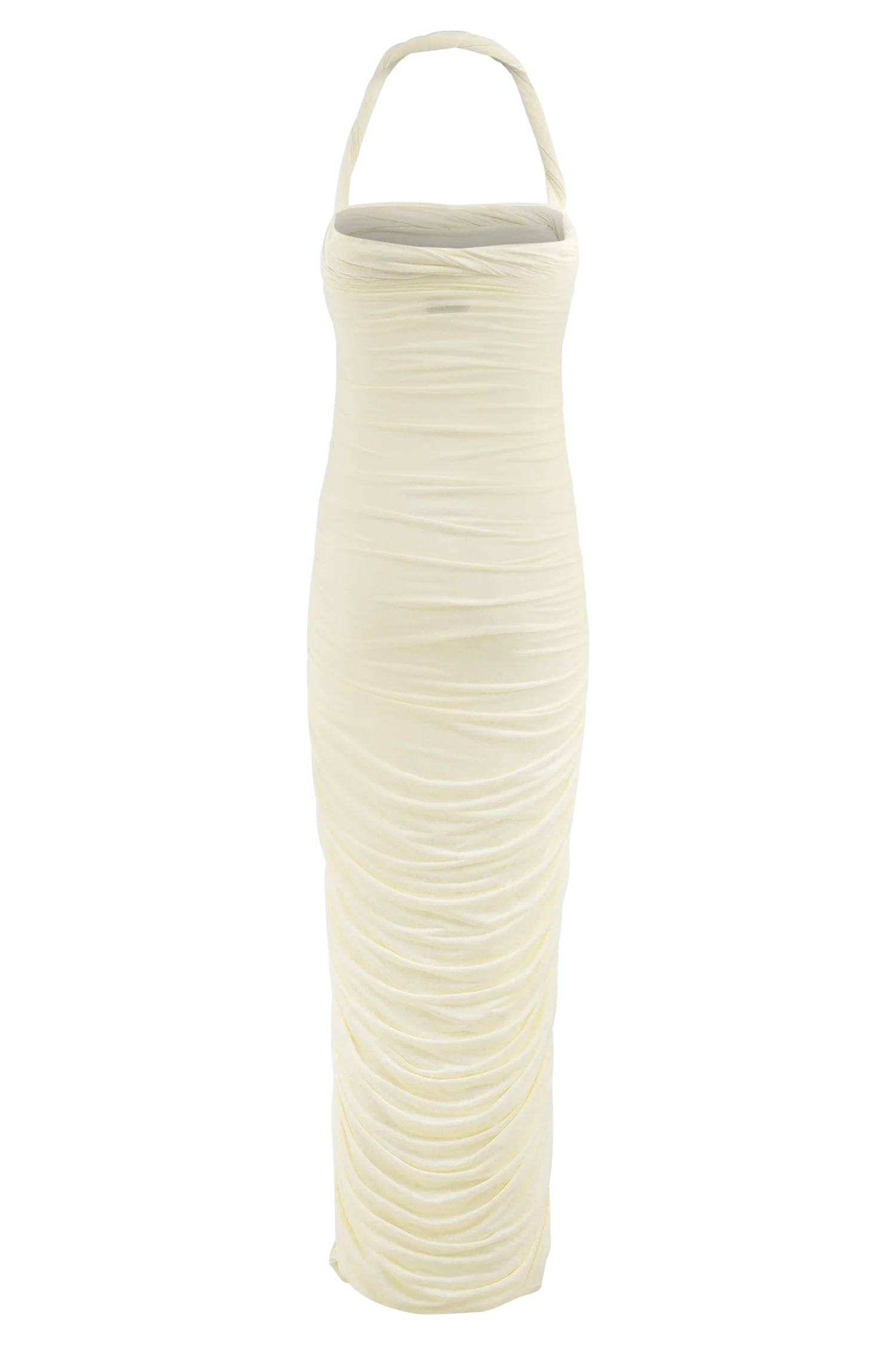 Camila Ruched Halter Midi Dress - Ivory - Image 8