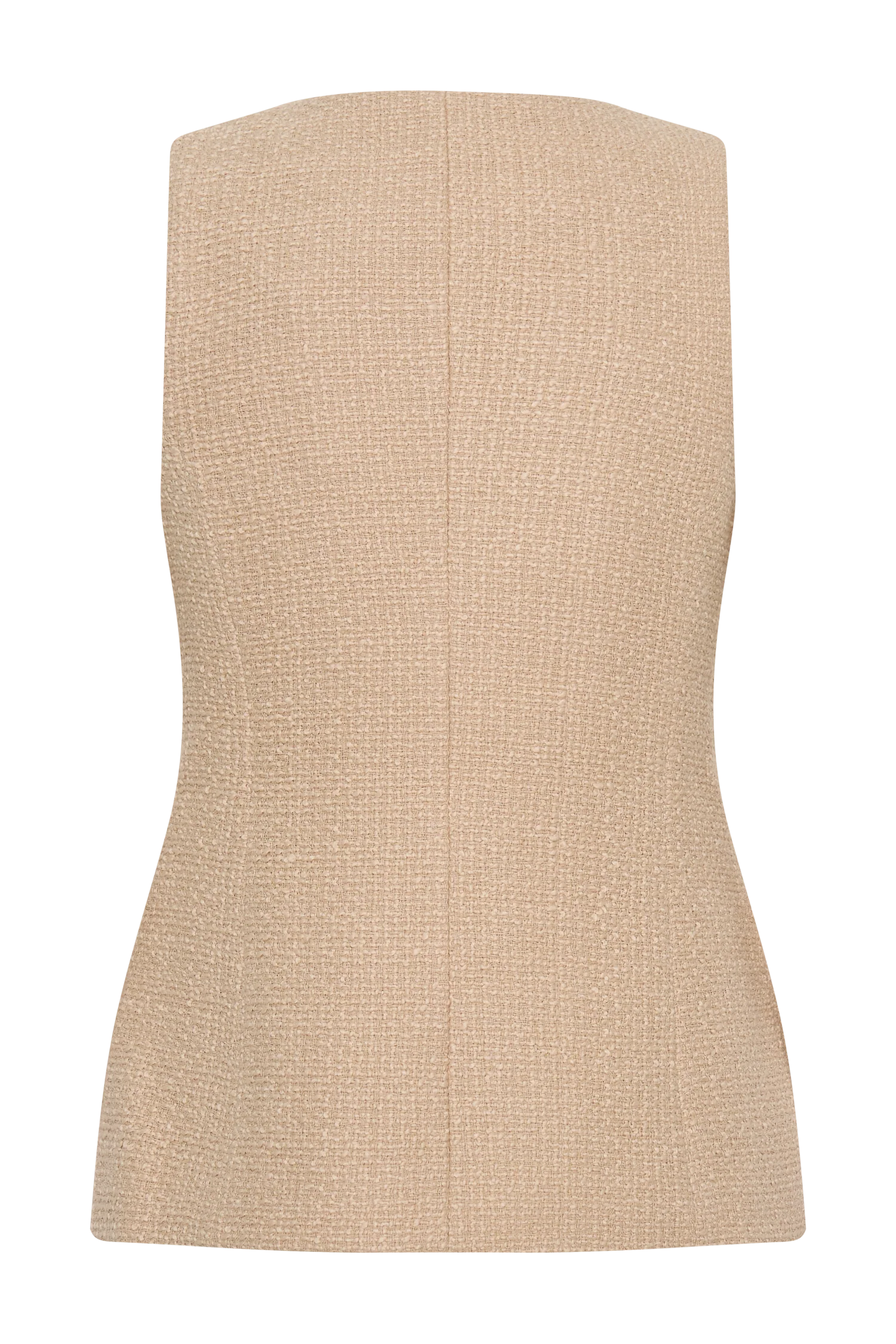 Camilla Boucle Sleeveless Vest - Light Taupe - Image 7