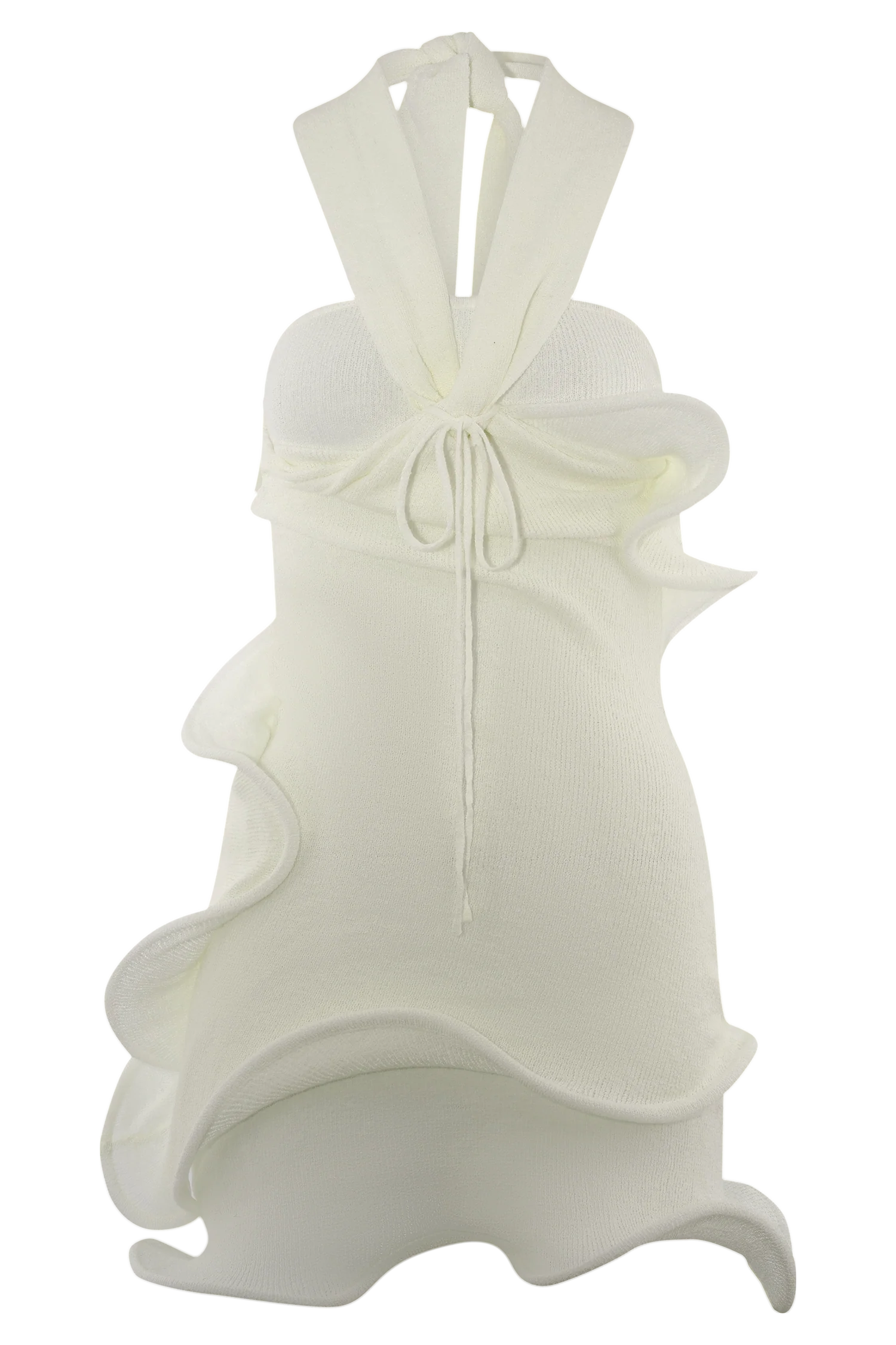 Caprice Halter Knit Mini Dress - White - Image 9