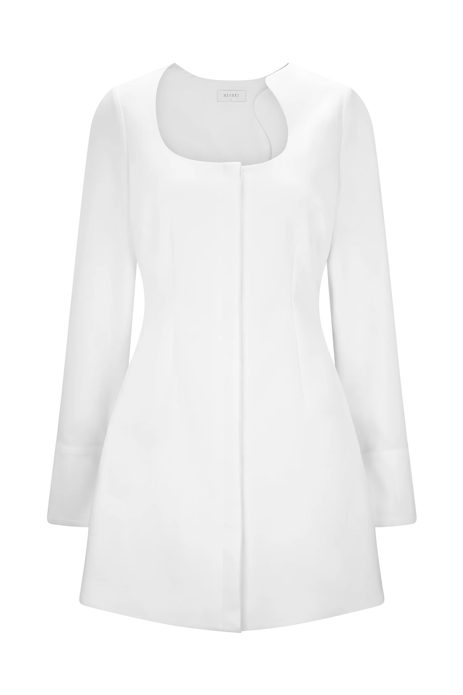 Carina Peplum Cotton Shirt Dress - White - Image 7