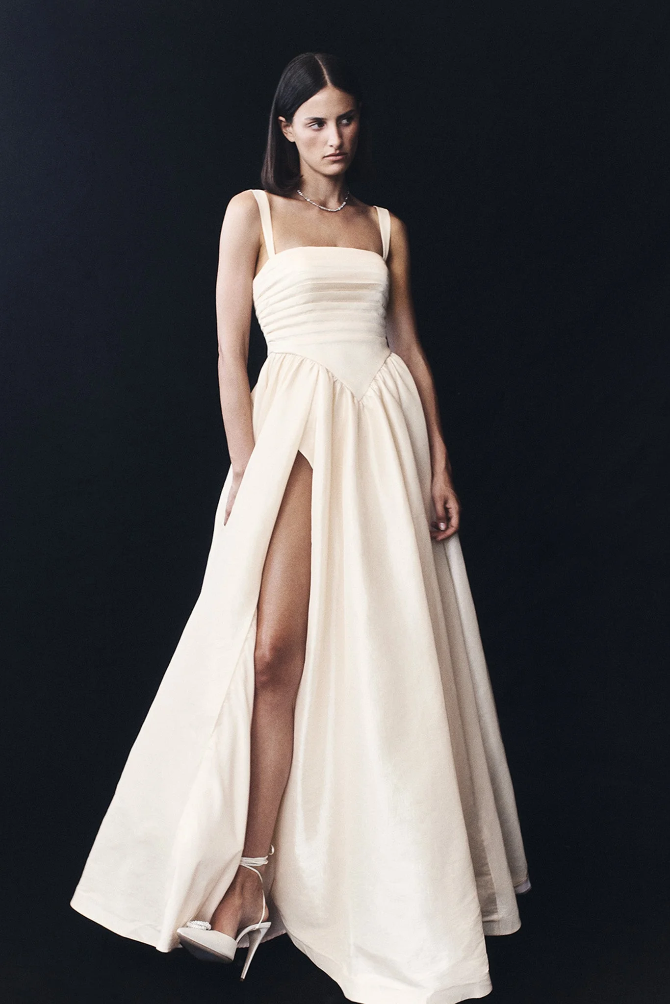 Carla Ruched Gown - Cream Ivory - Image 6