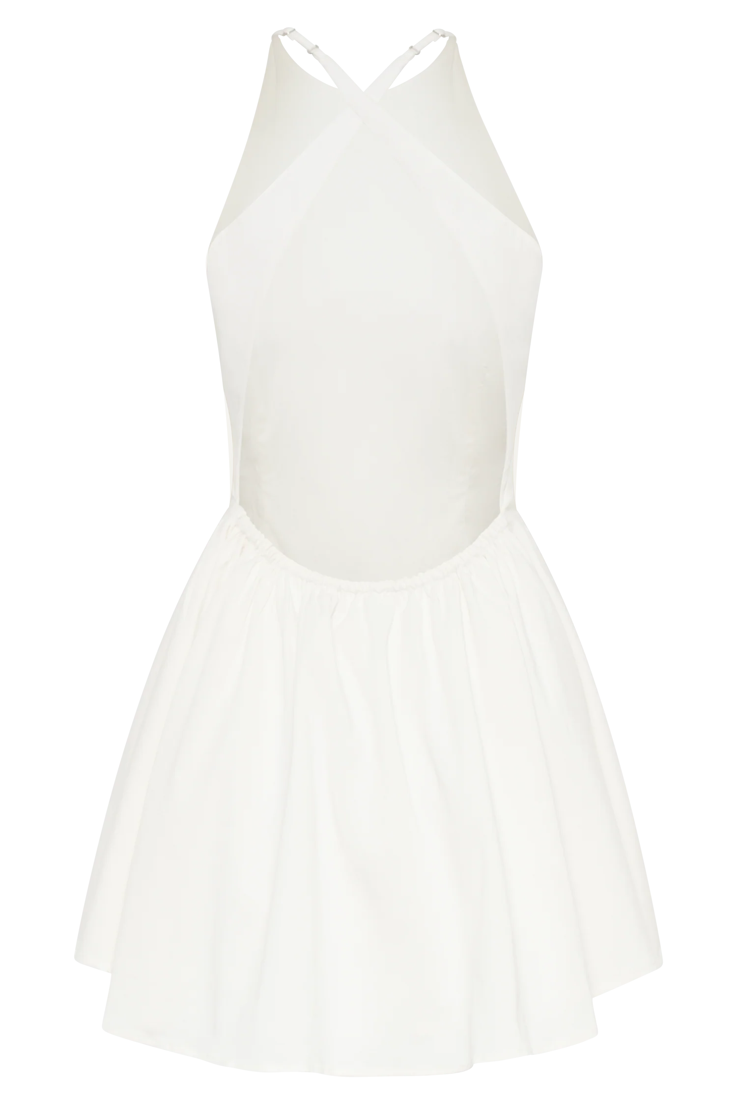 Carolina Cotton Halter Mini Dress - White - Image 9
