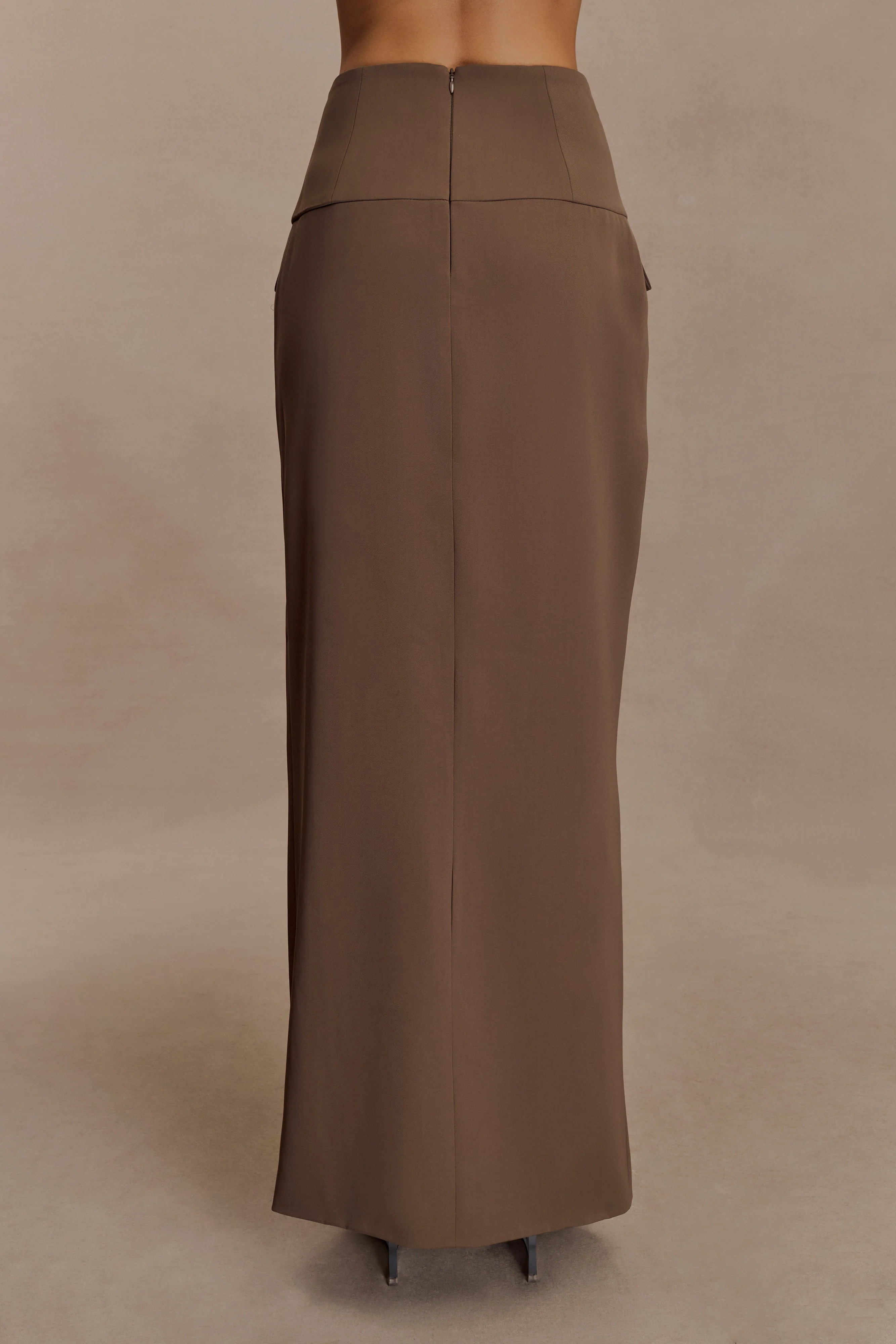 Cassie Column Maxi Skirt - Cacao Brown - Image 4