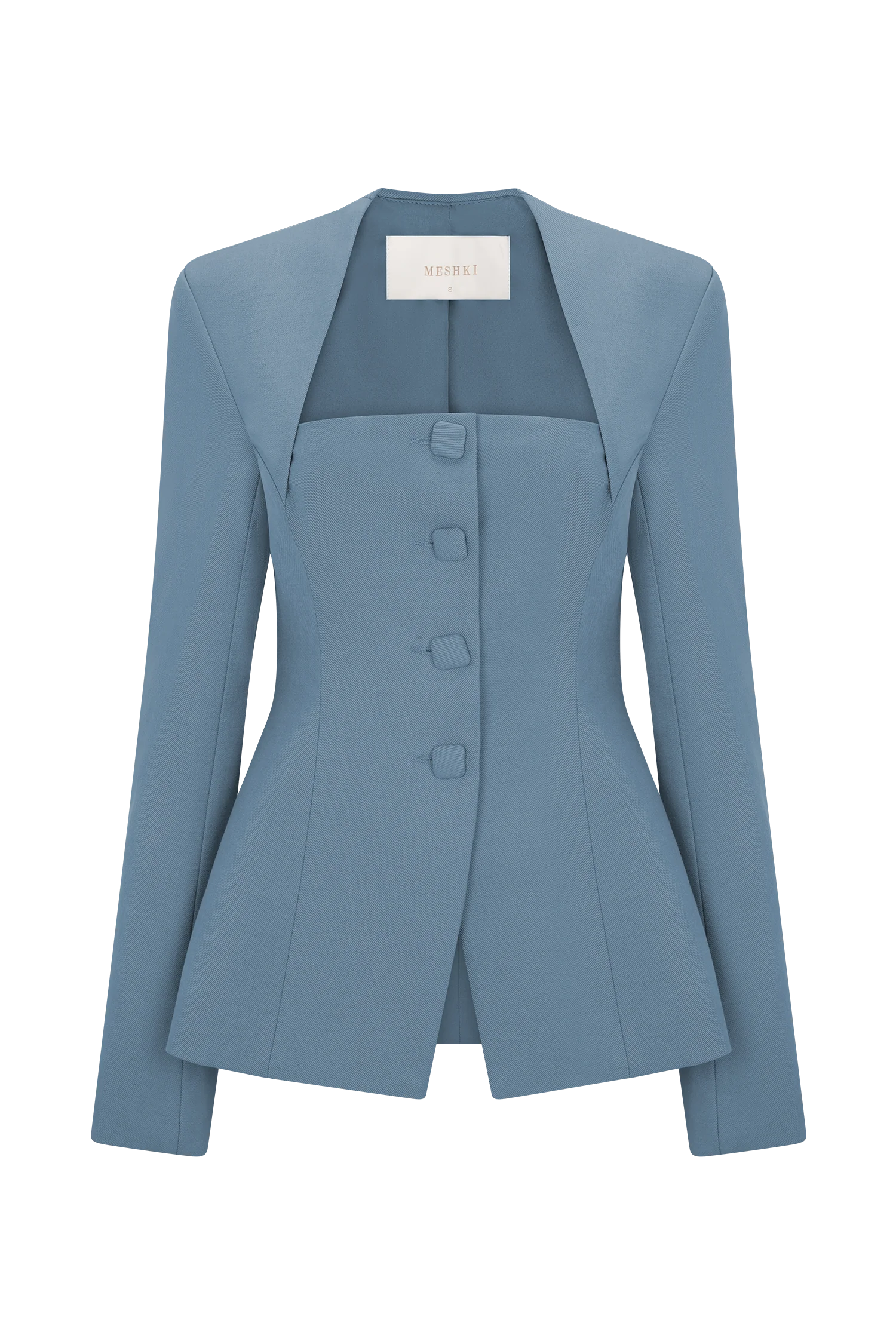 Christel Suiting Fitted Blazer - Ocean Blue - Image 8