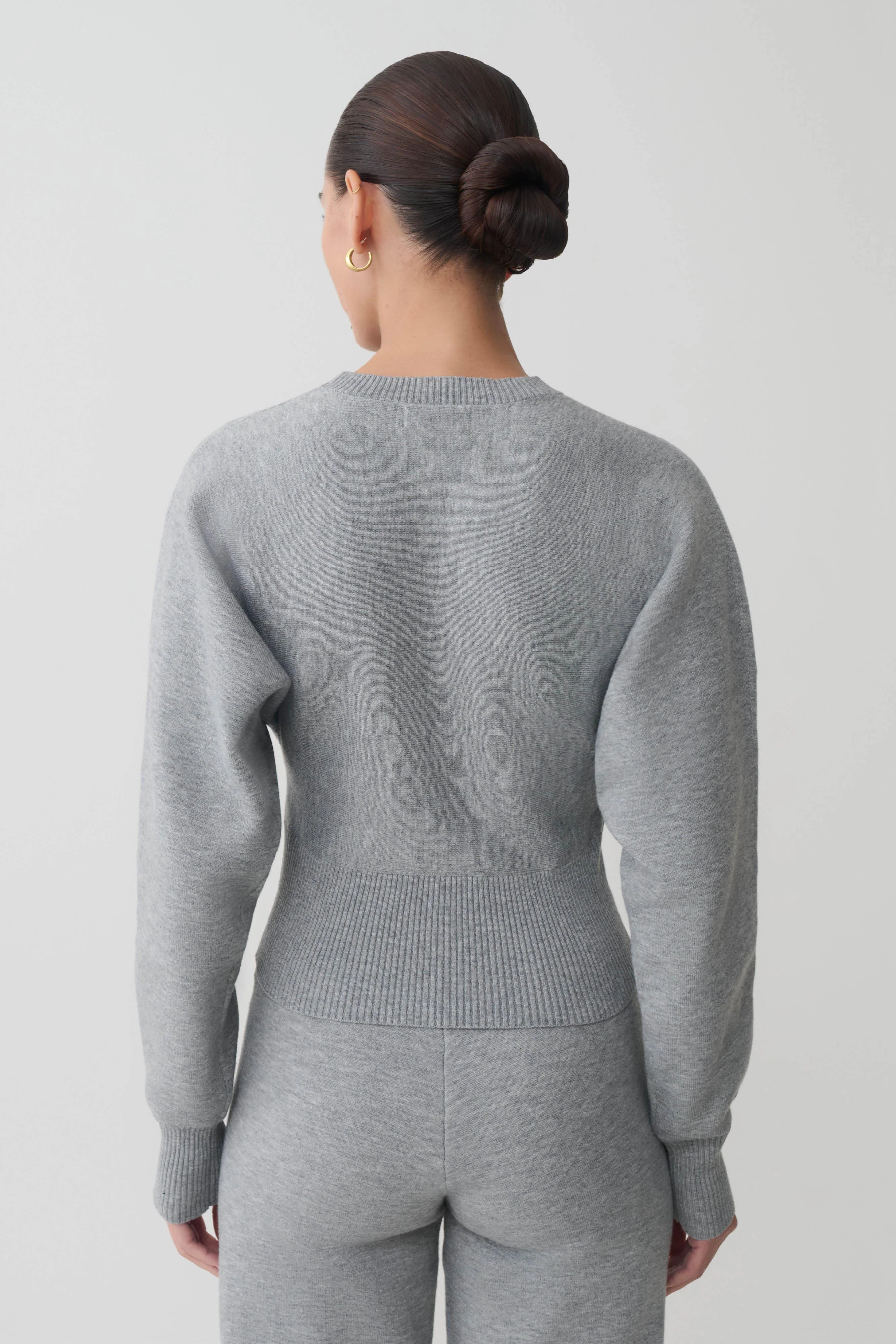Ciaralee Cinched Waist Jumper- Grey Marle - Image 2