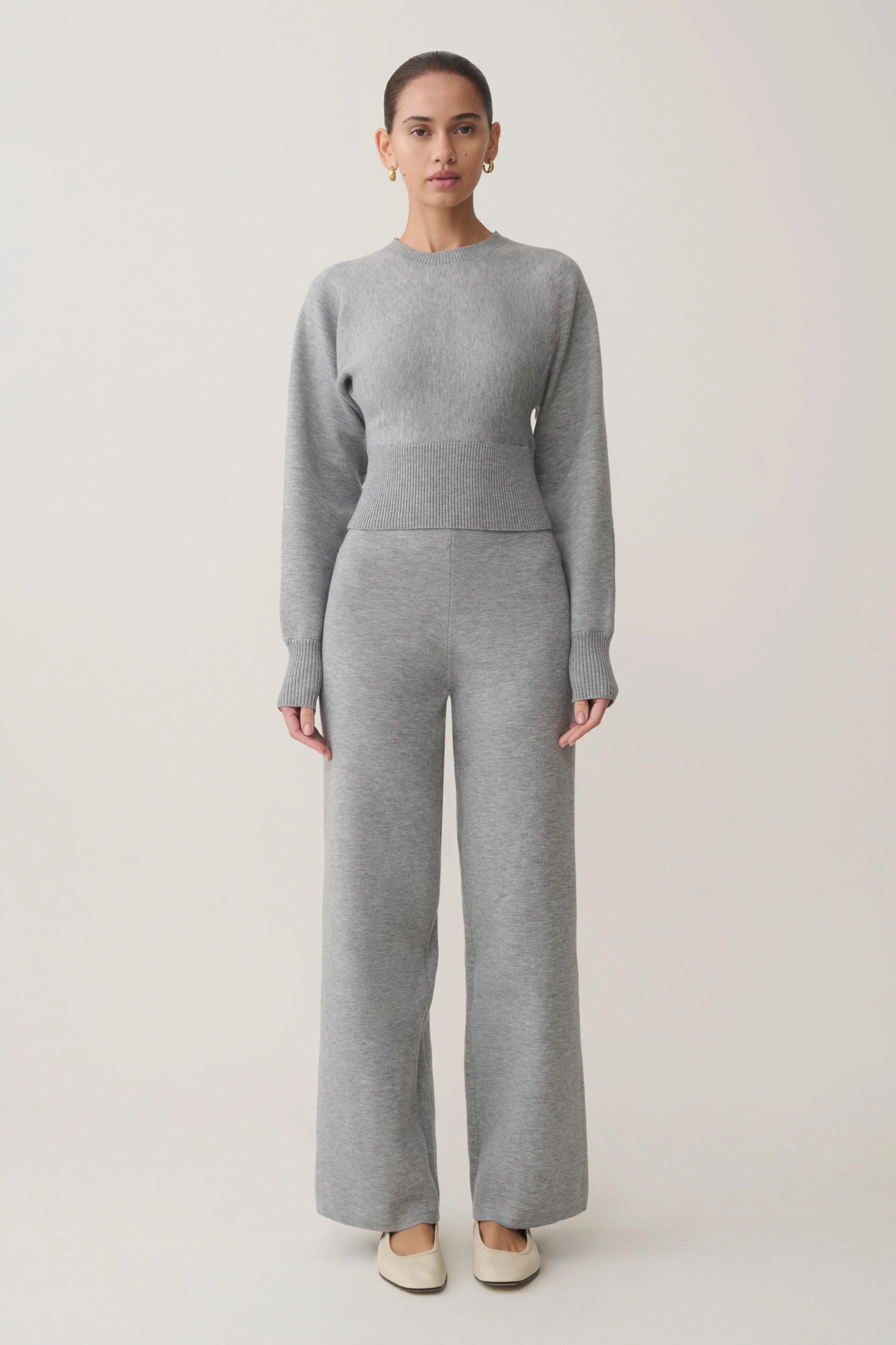 Ciaralee Cinched Waist Jumper- Grey Marle - Image 4