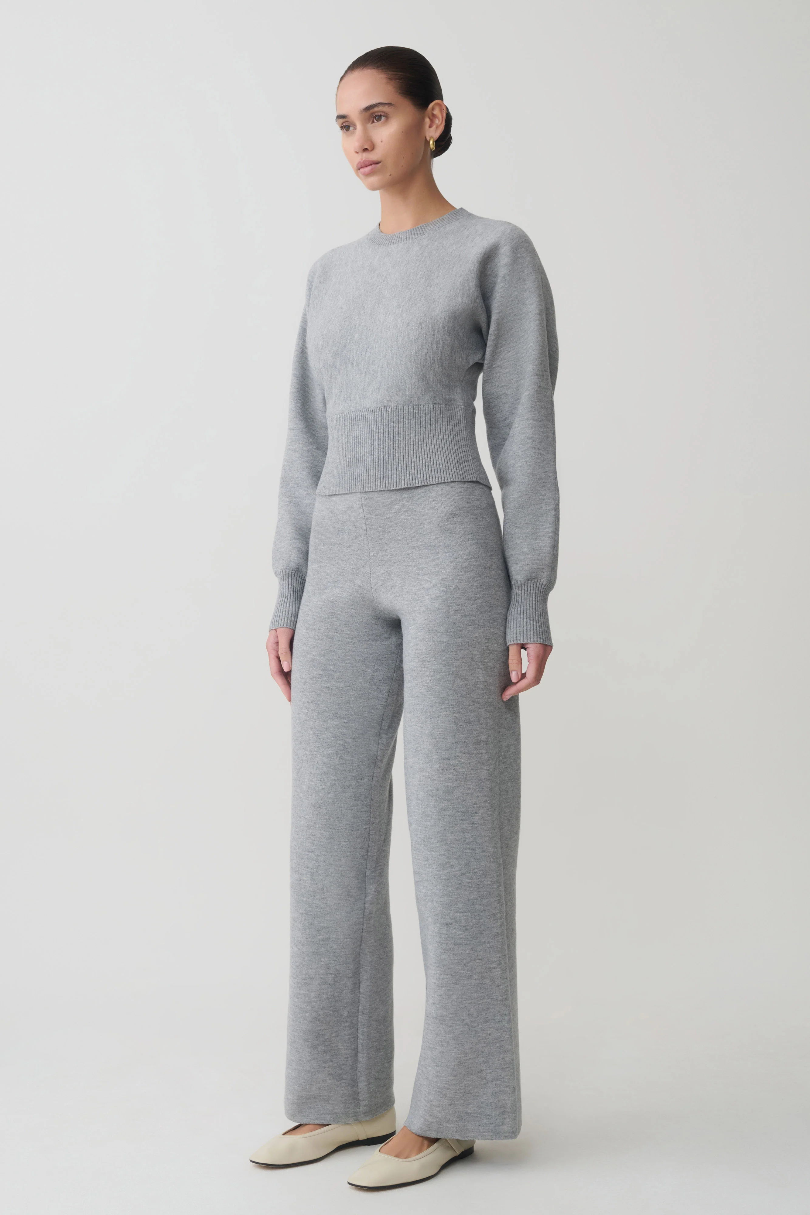 Ciaralee Cinched Waist Jumper- Grey Marle - Image 6