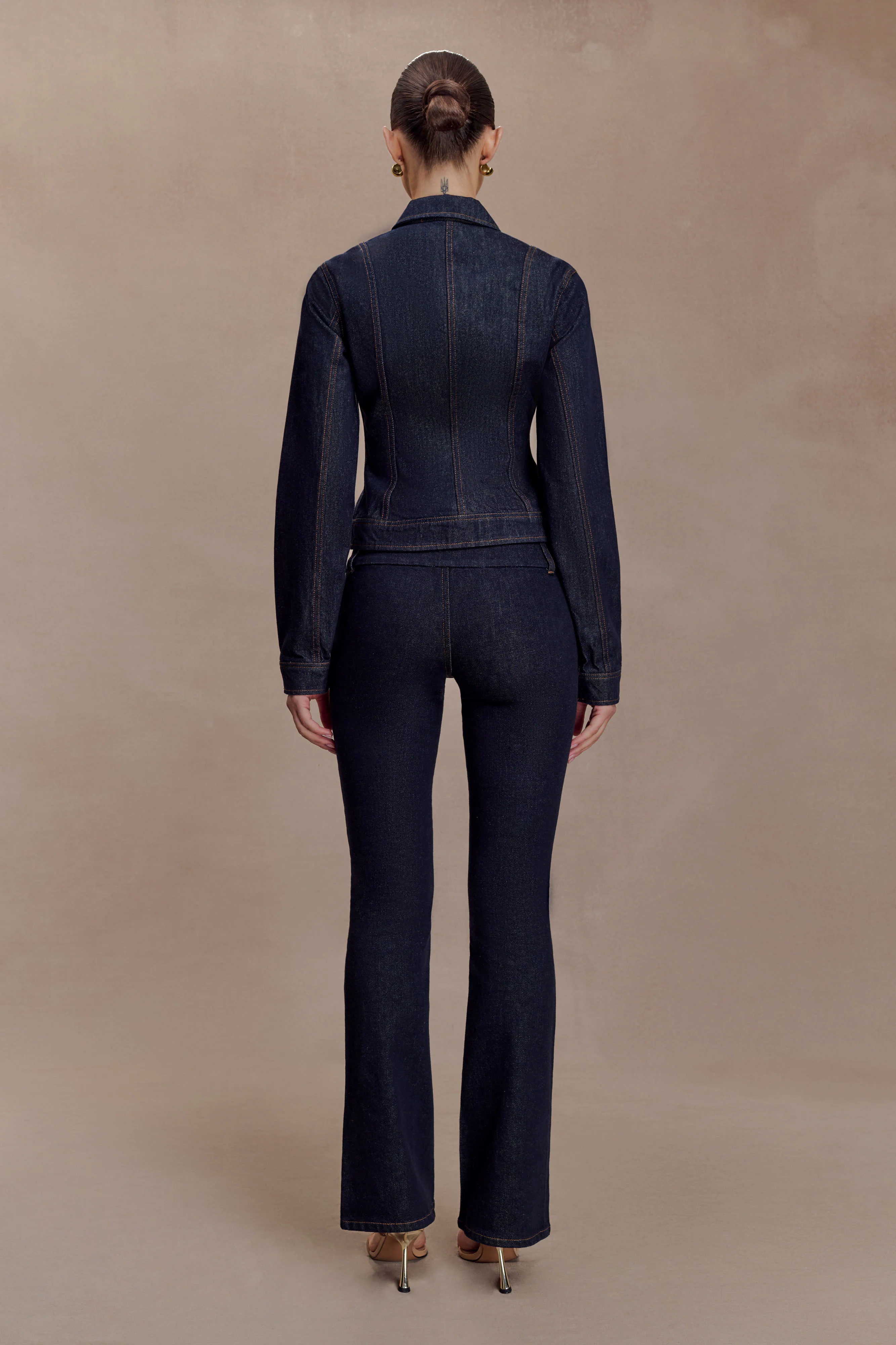 Cierra Cinched Jacket Top - Washed Indigo Blue - Image 5
