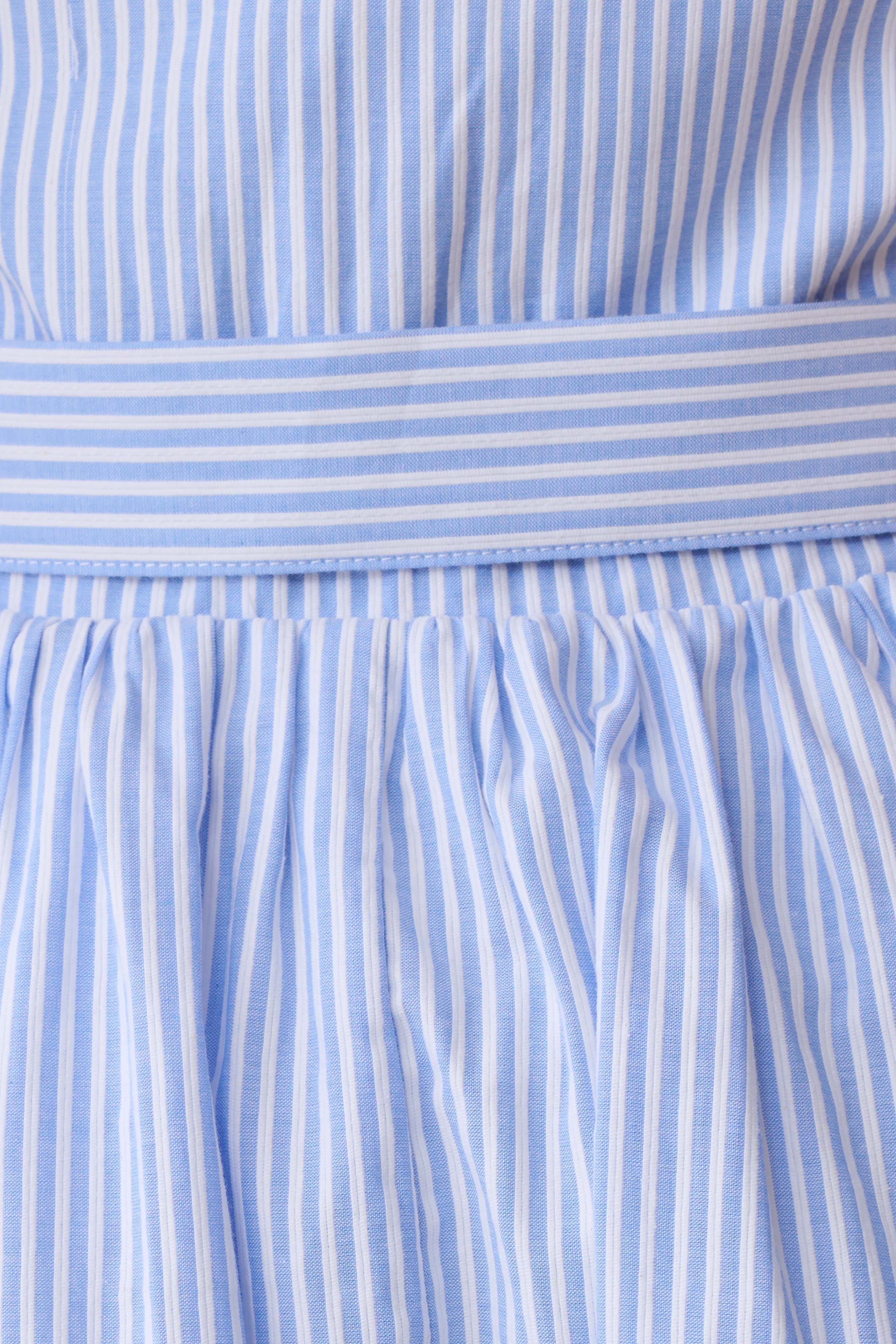 Cindy Collared Midi Dress - Blue Pinstripe - Image 6