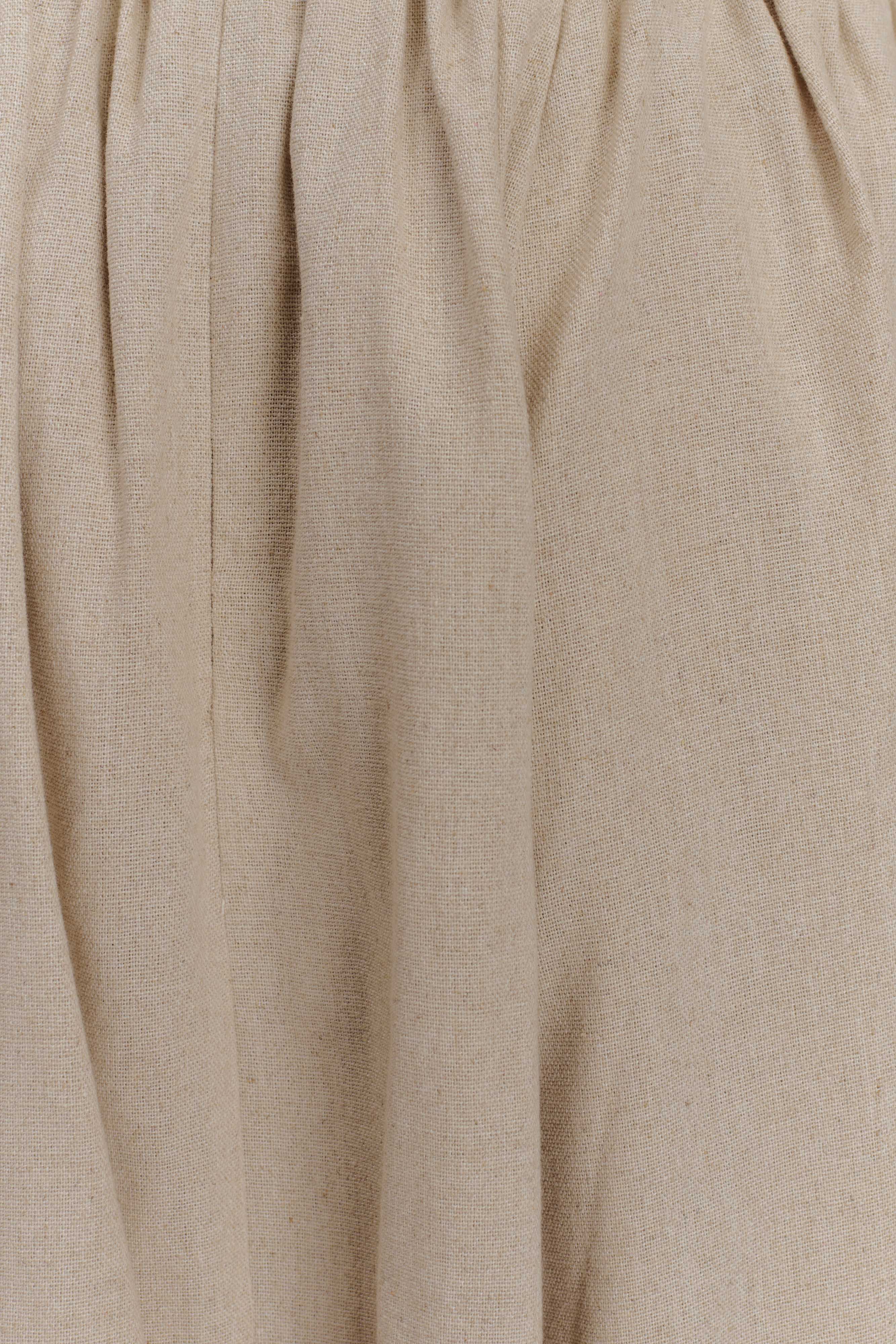 Clarence Linen A-Line Maxi Skirt - Natural - Image 9