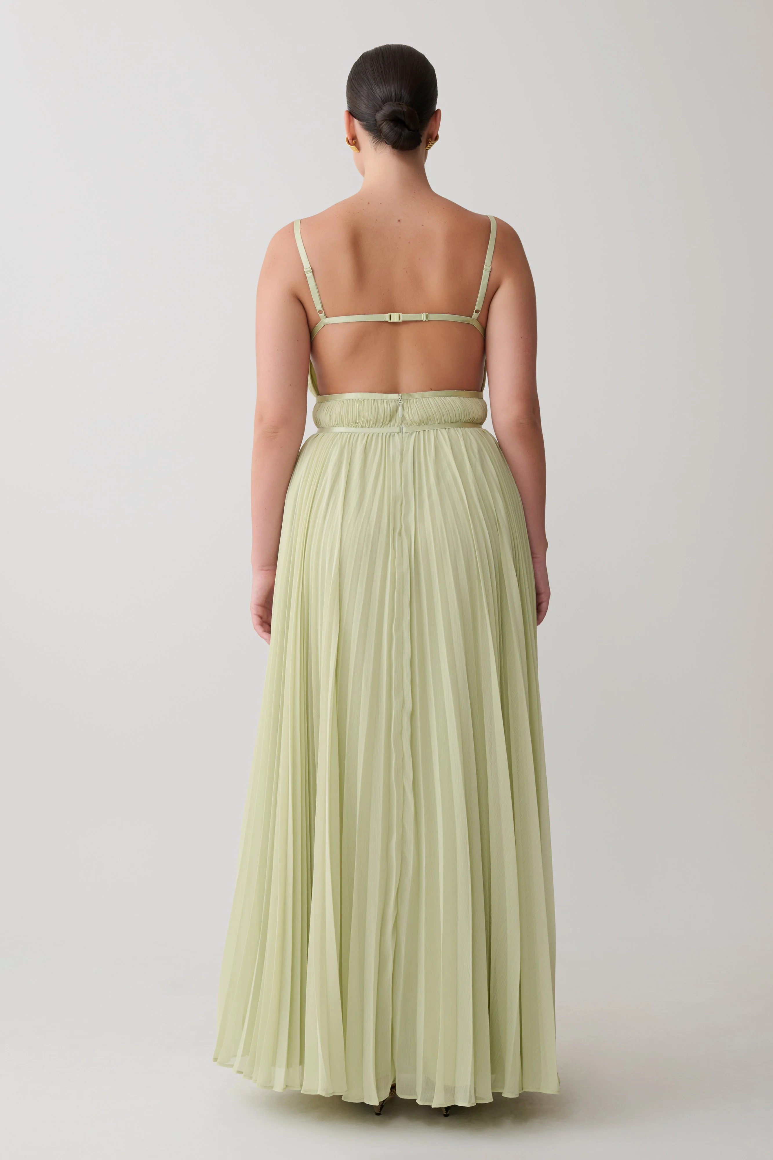 Clarisse Pleated Maxi Dress - Sage - Image 3