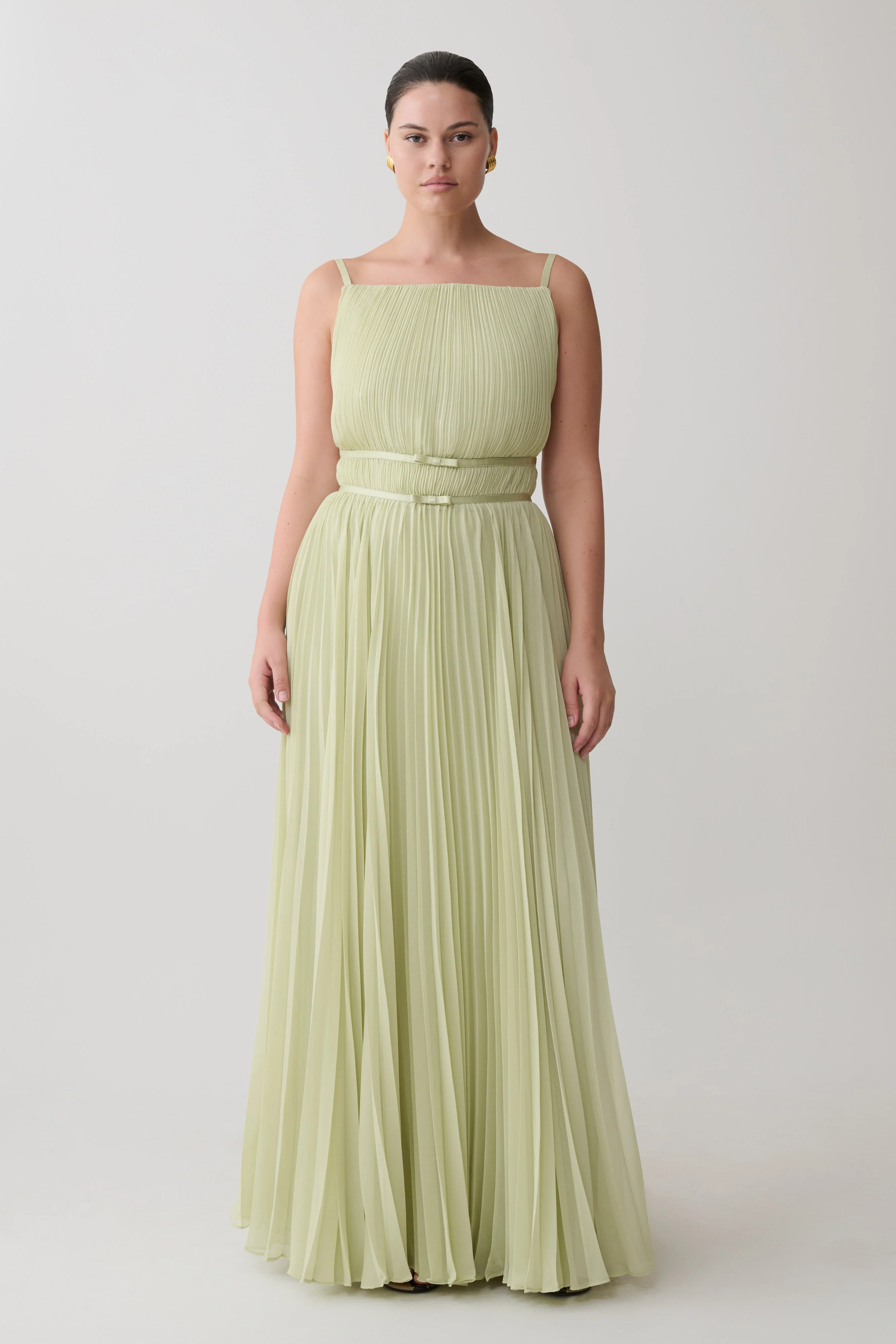 Clarisse Pleated Maxi Dress - Sage - Image 5