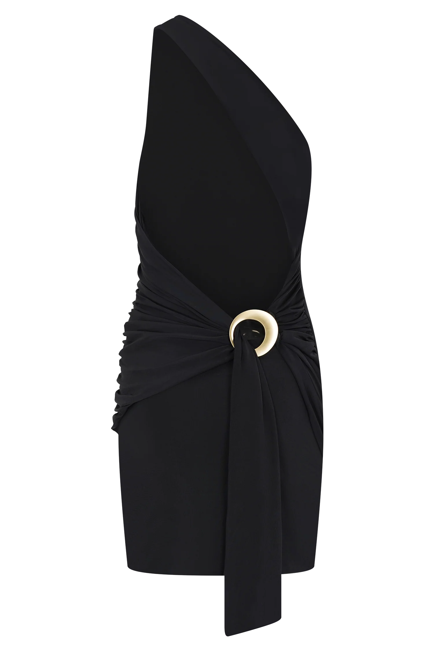 Claudette Slinky Mini Dress With Hardware - Black - Image 7