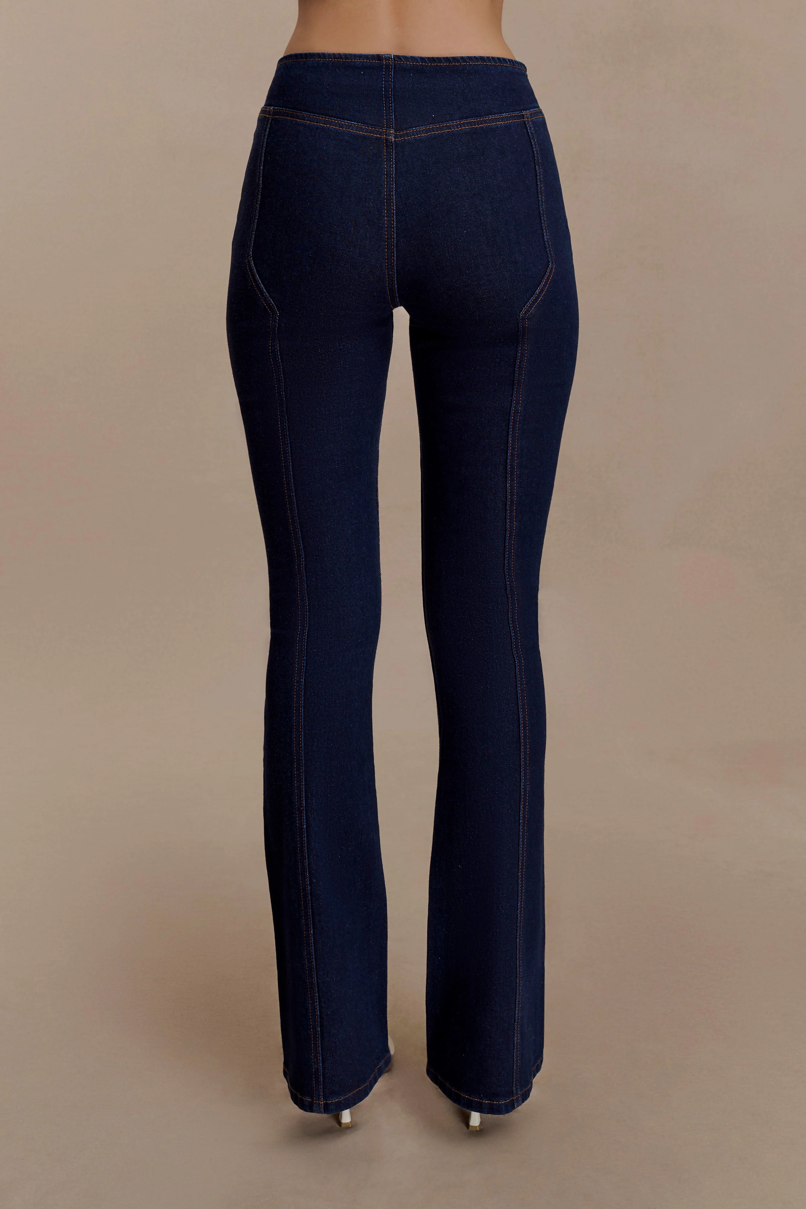 Clio Paneled Flare Jeans - Indigo Blue - Image 6