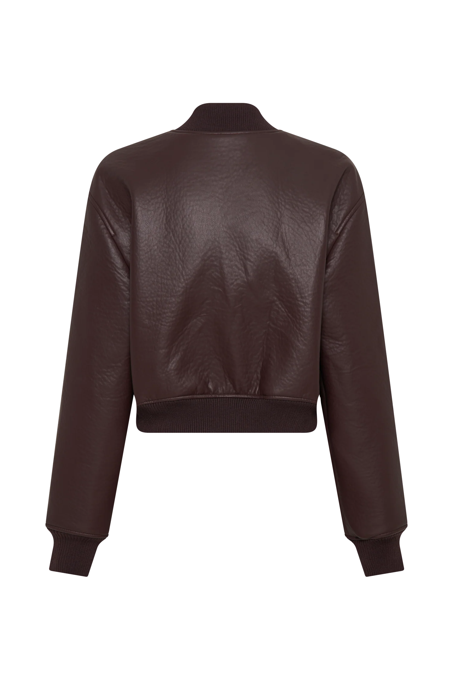 Codi Faux Leather Bomber Jacket - Merlot - Image 8