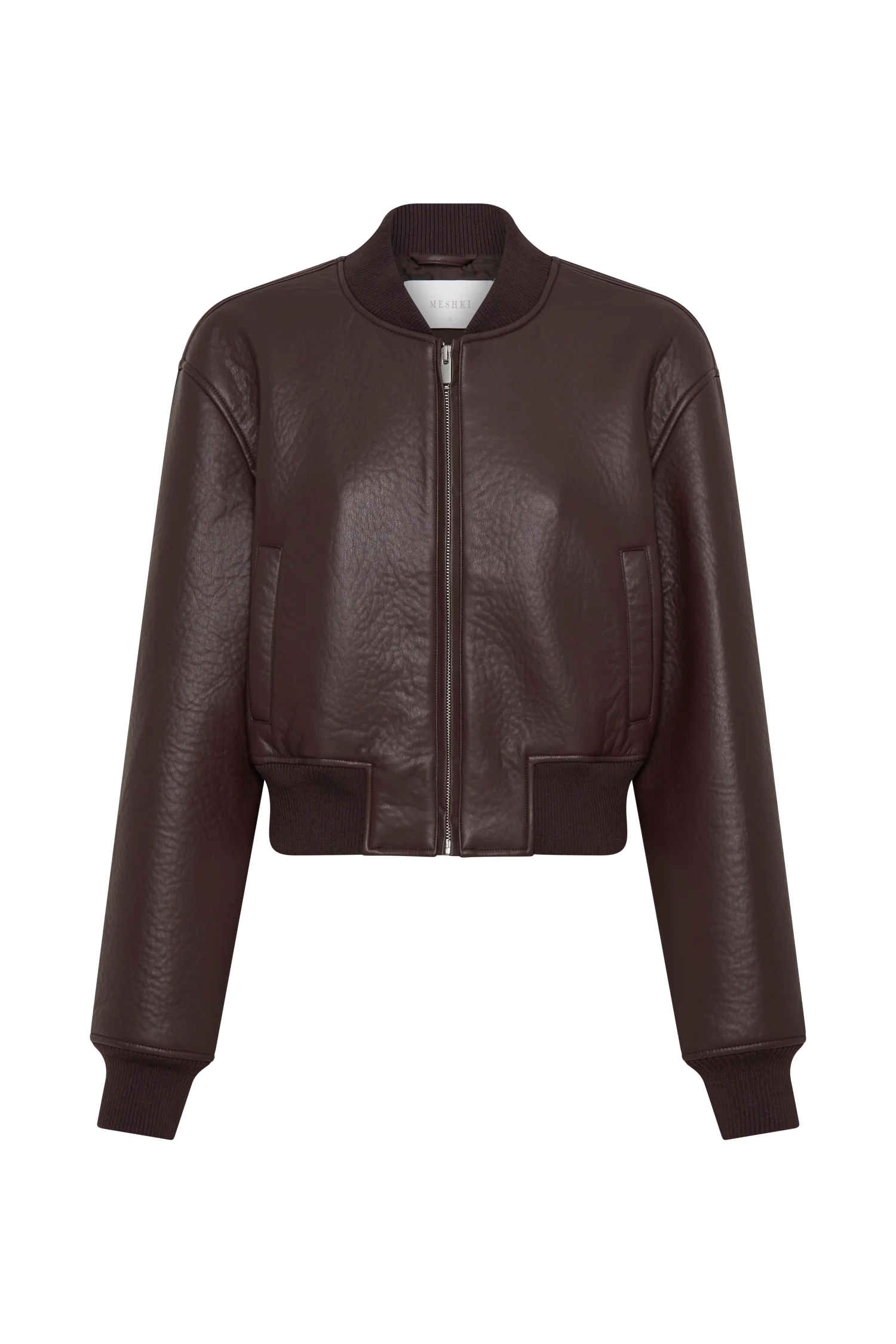 Codi Faux Leather Bomber Jacket - Merlot - Image 9