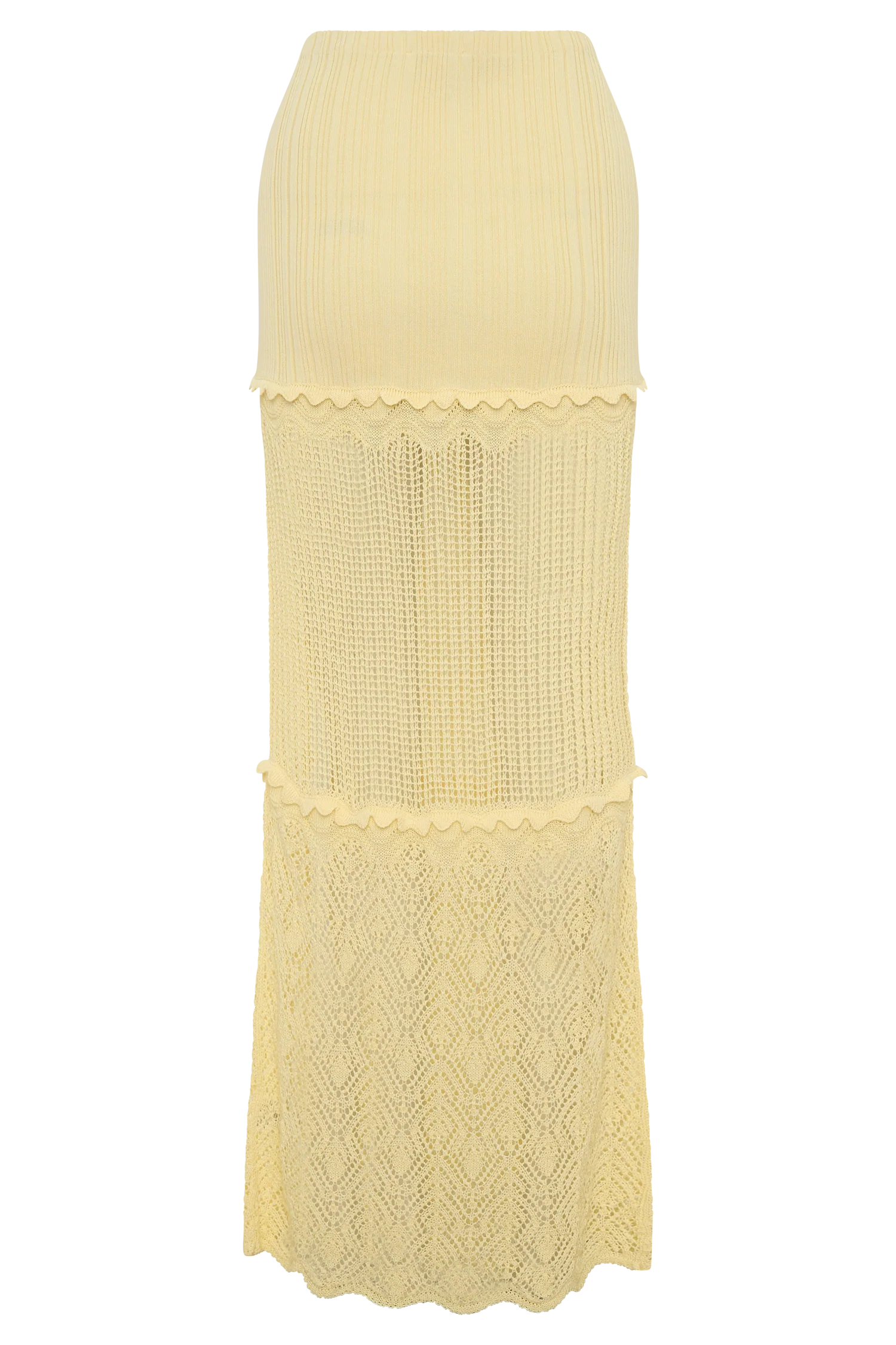 Coleene Pointelle Knit Maxi Skirt - Lemon - Image 8