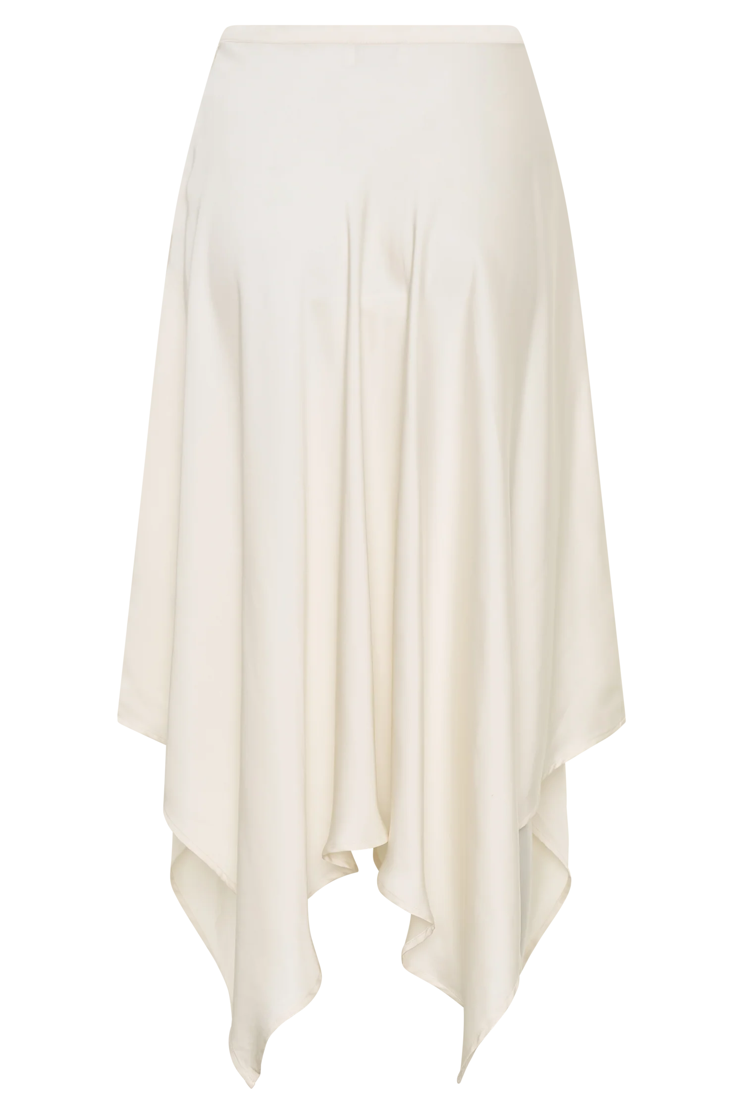 Coralie Asymmetric Satin Midi Skirt - Ivory - Image 9
