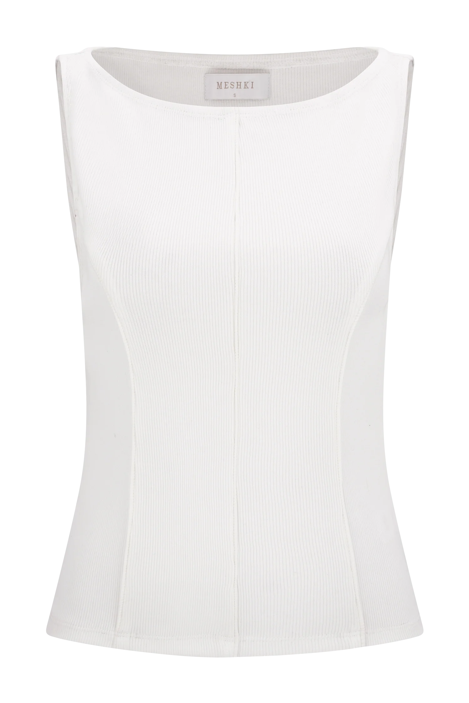 Coraline Panelled Sleeveless Top - White - Image 9