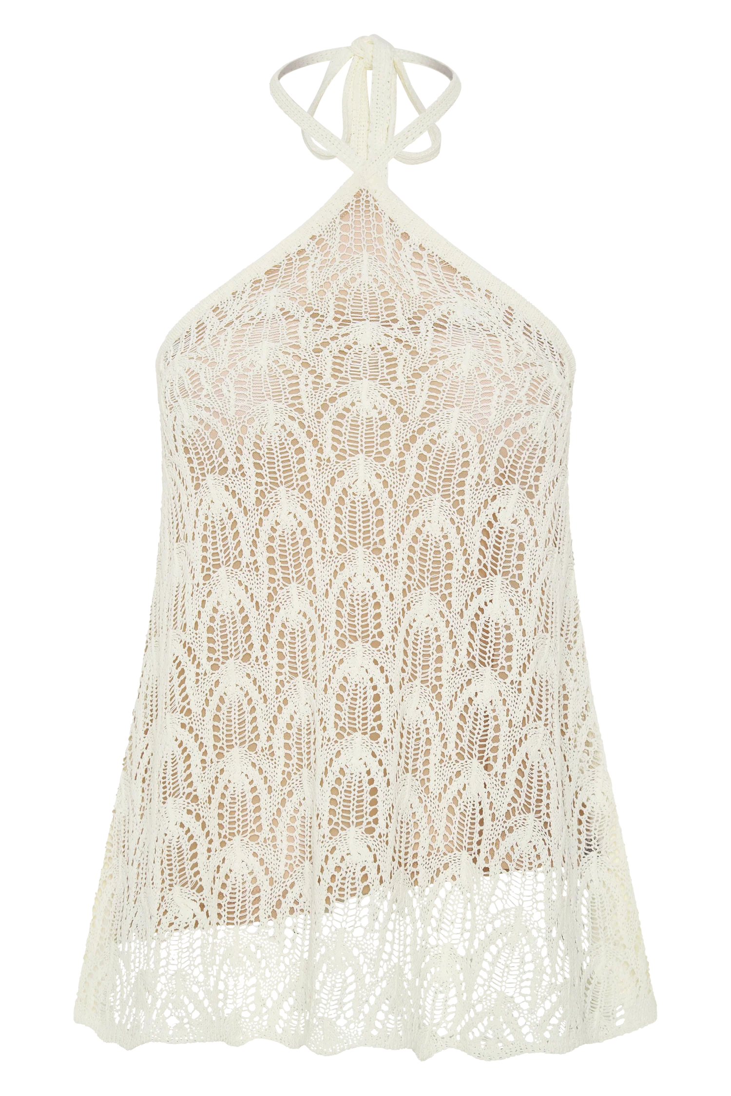 Corey Crochet Halter Neck Top - Ivory - Image 9