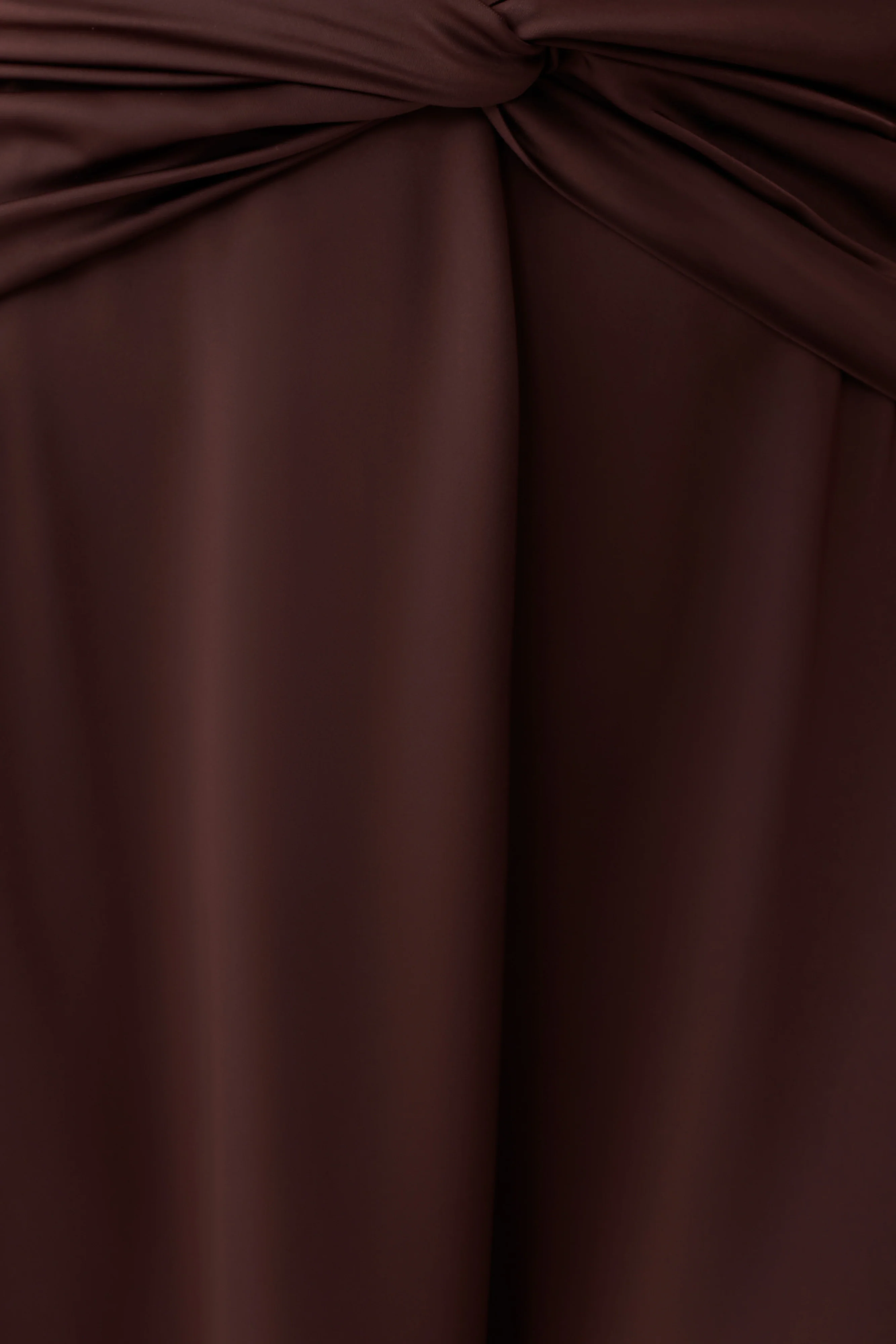 Cyra Plunge Satin Midi Dress - Dark Chocolate - Image 7