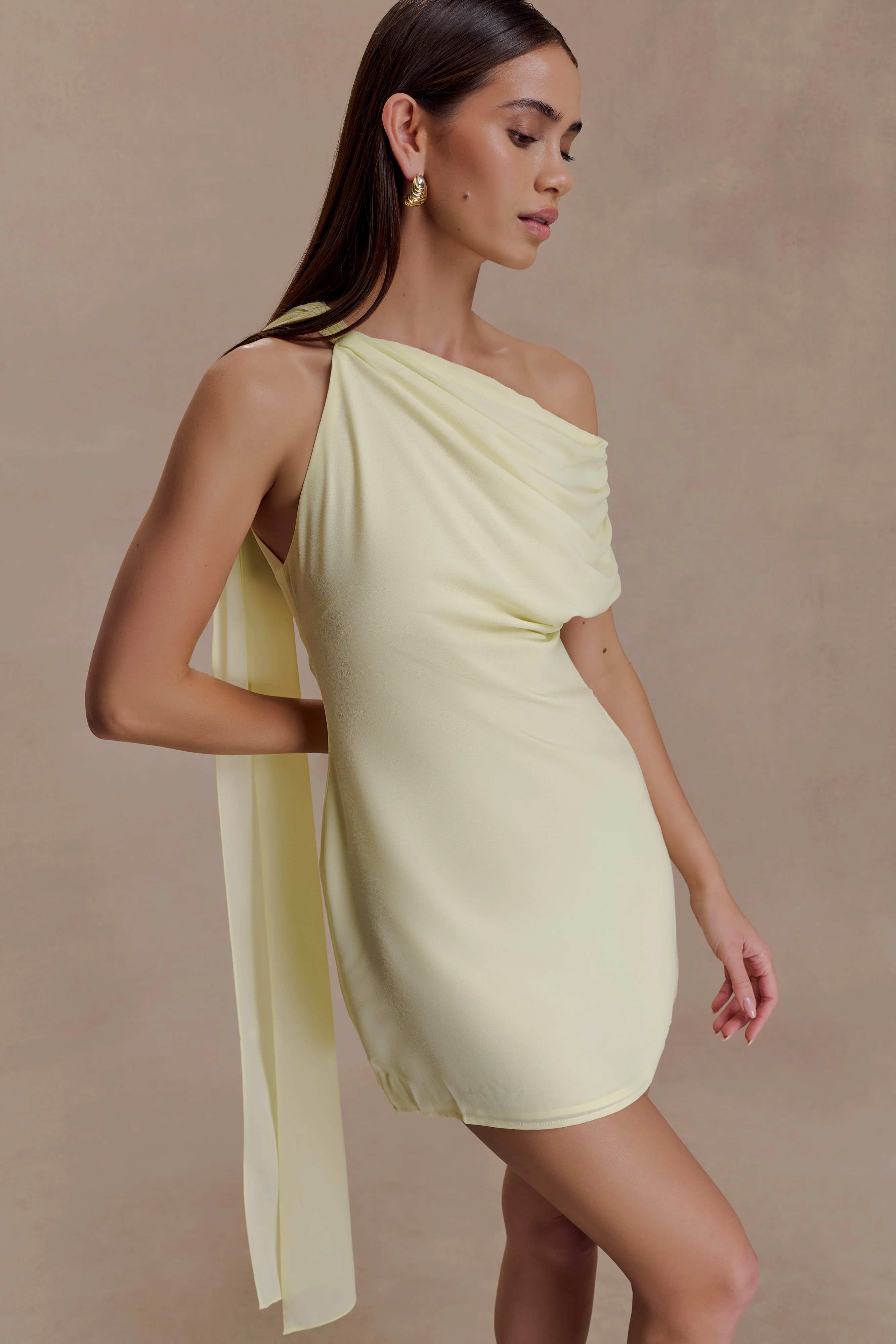 Daisie Chiffon Mini Dress - Lemon - Image 2