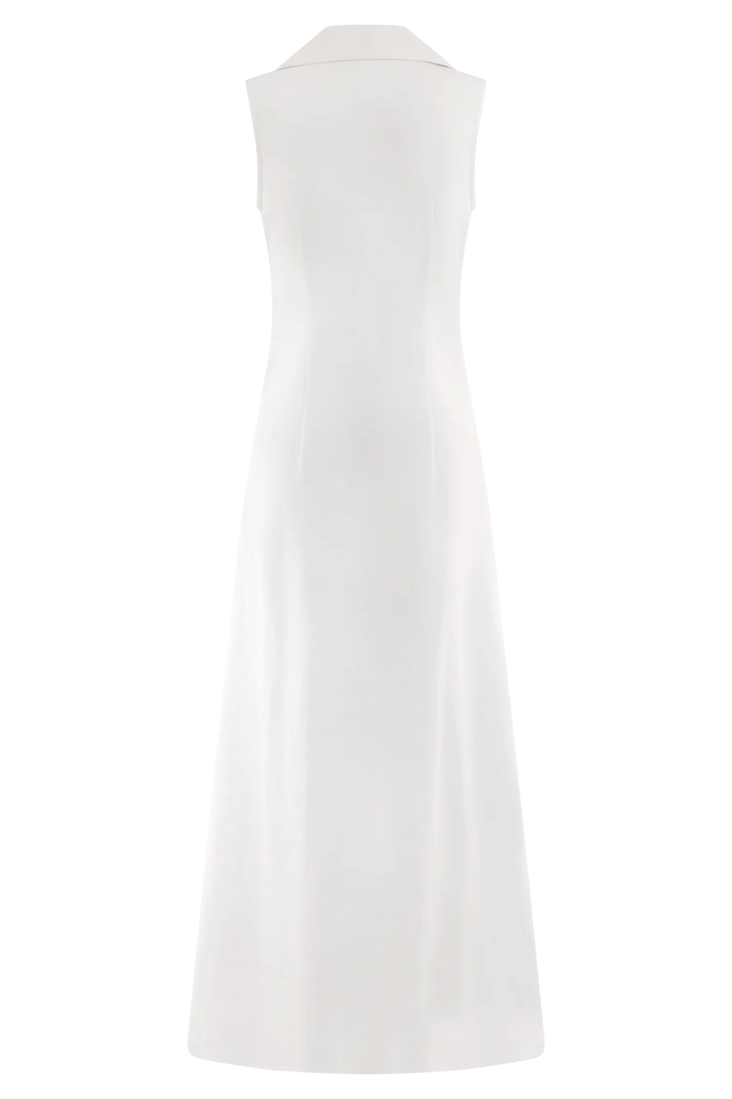 Dante Ruched Linen Midi Dress - White - Image 10