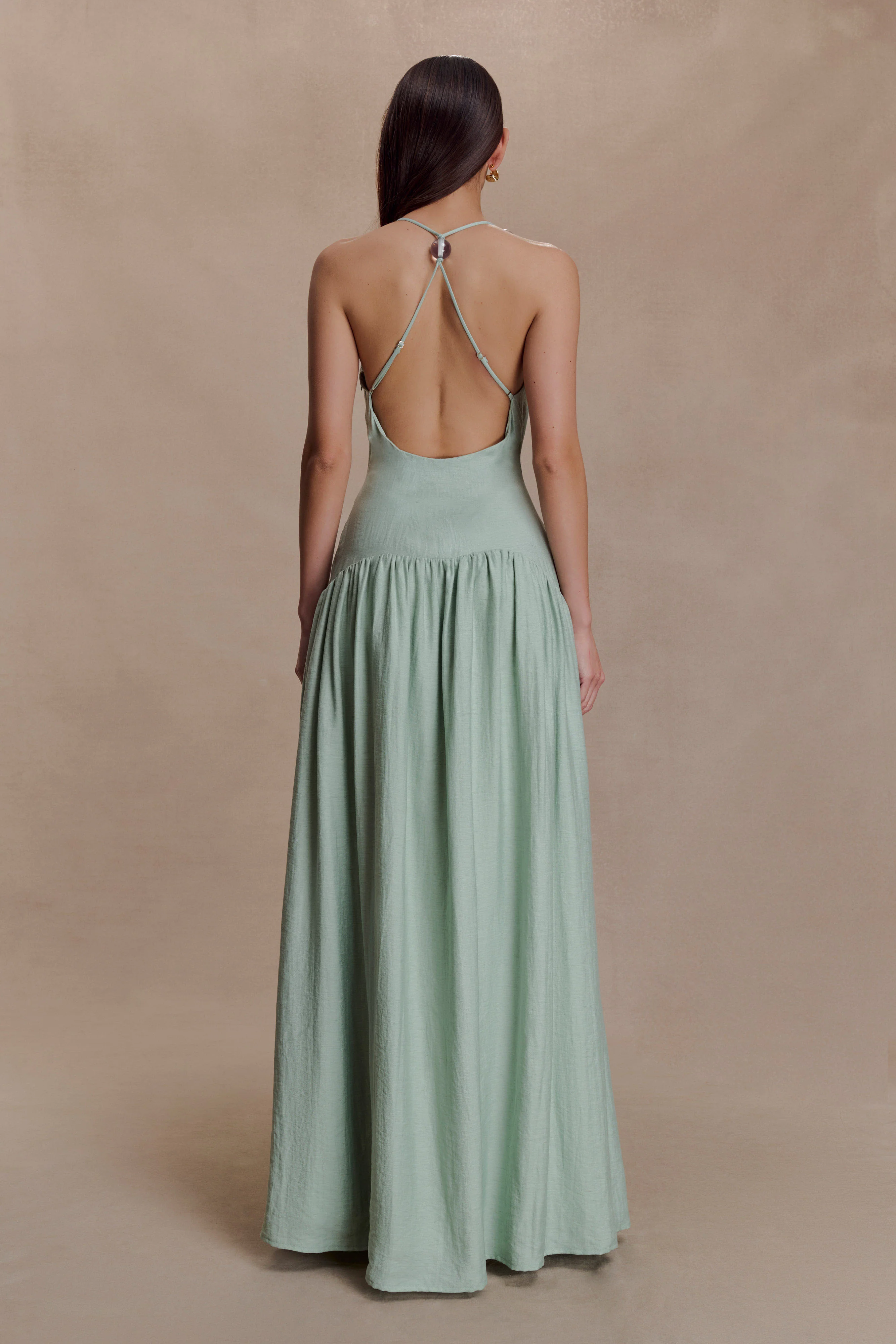 Darling Linen Maxi Dress - Sage - Image 2