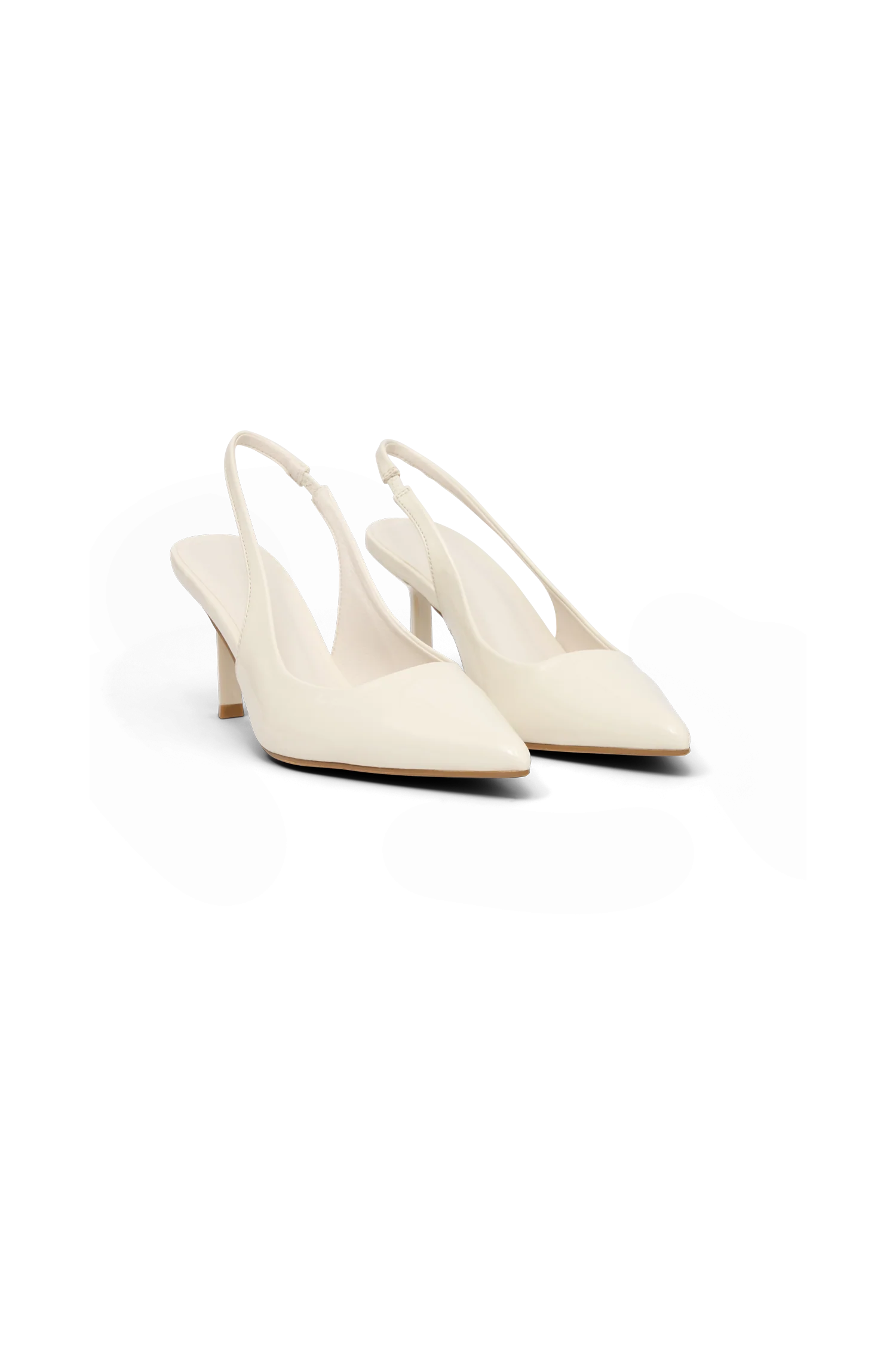 Dasha Patent Sling Back Heels - Ivory - Image 6