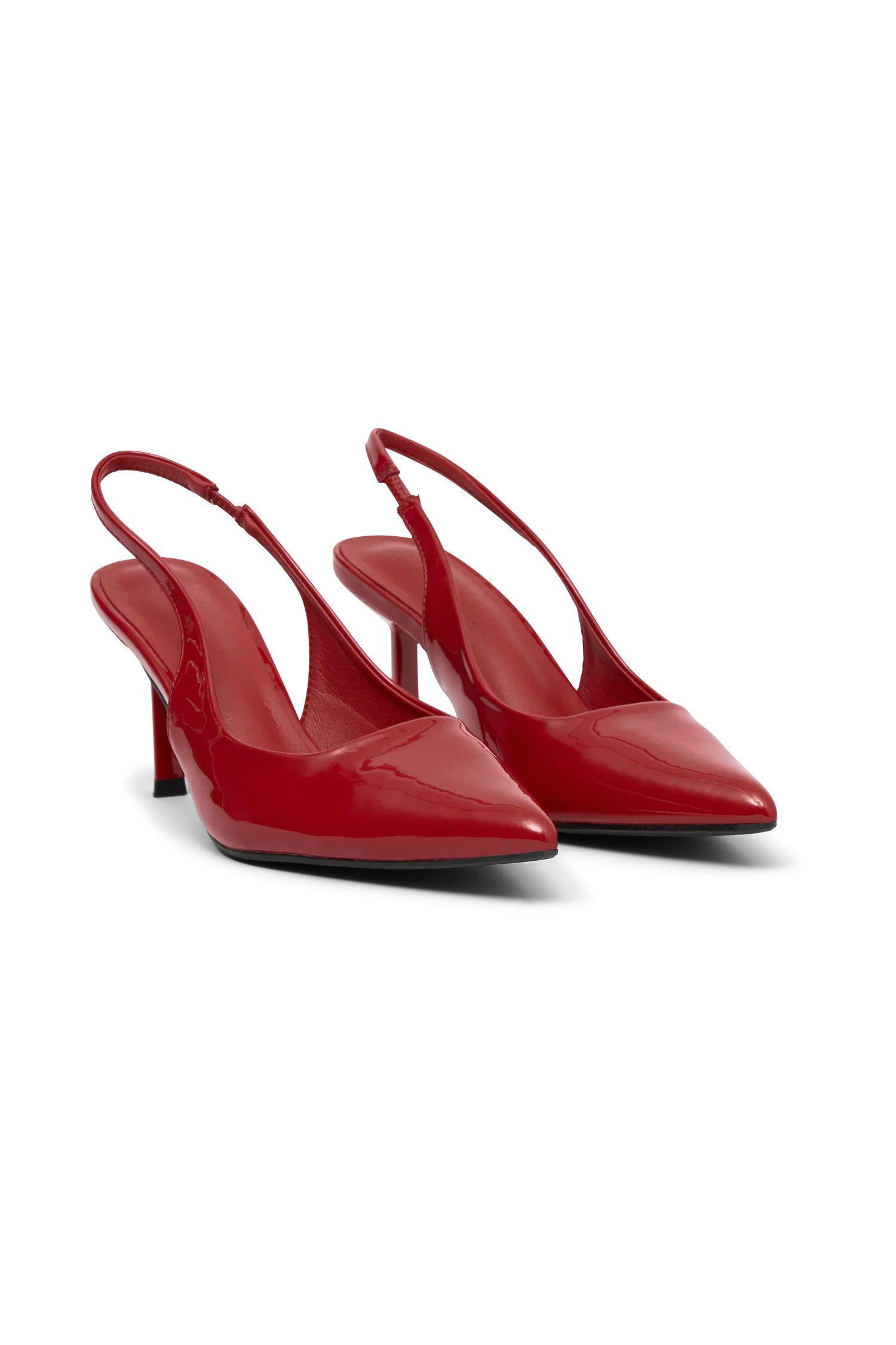 Dasha Patent Sling Back Heels - Red - Image 5