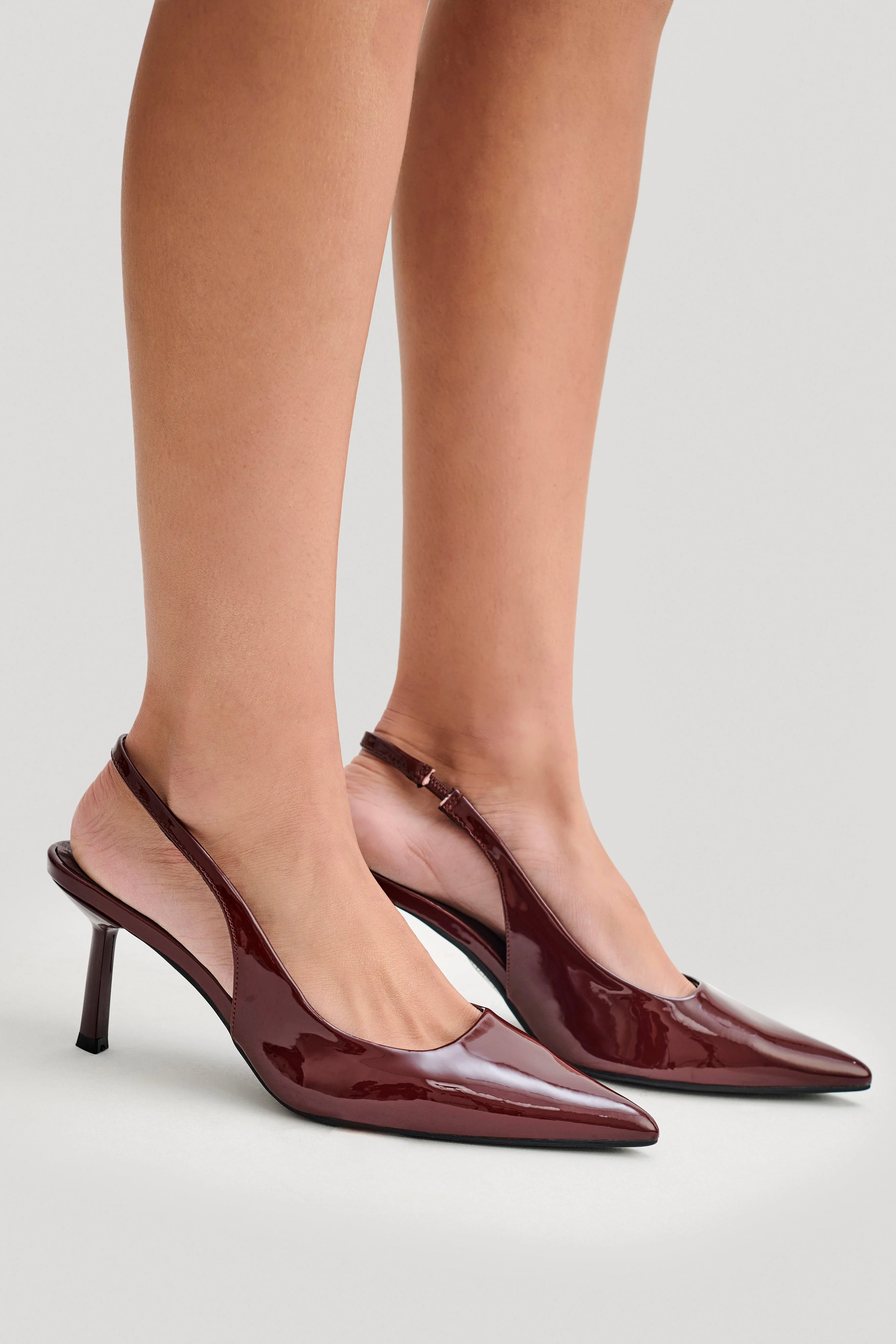 Dasha Sling Back Heels - Cherry Red - Image 4