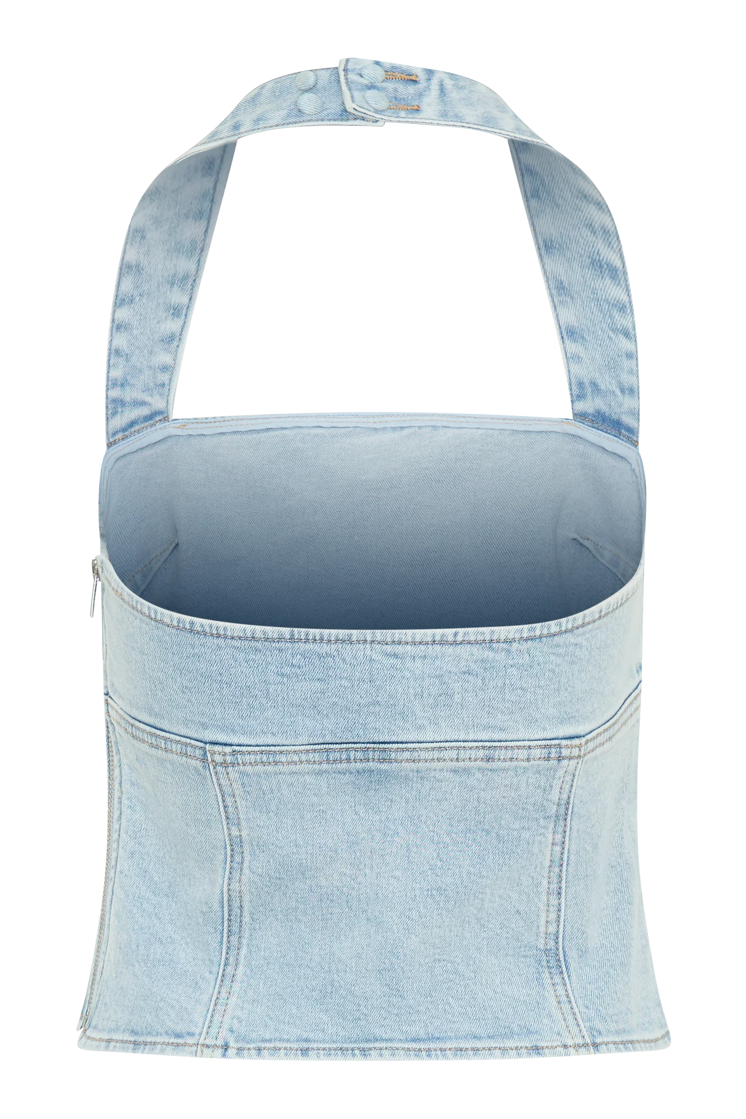 Dayna Denim Halter Top - Light Blue - Image 8