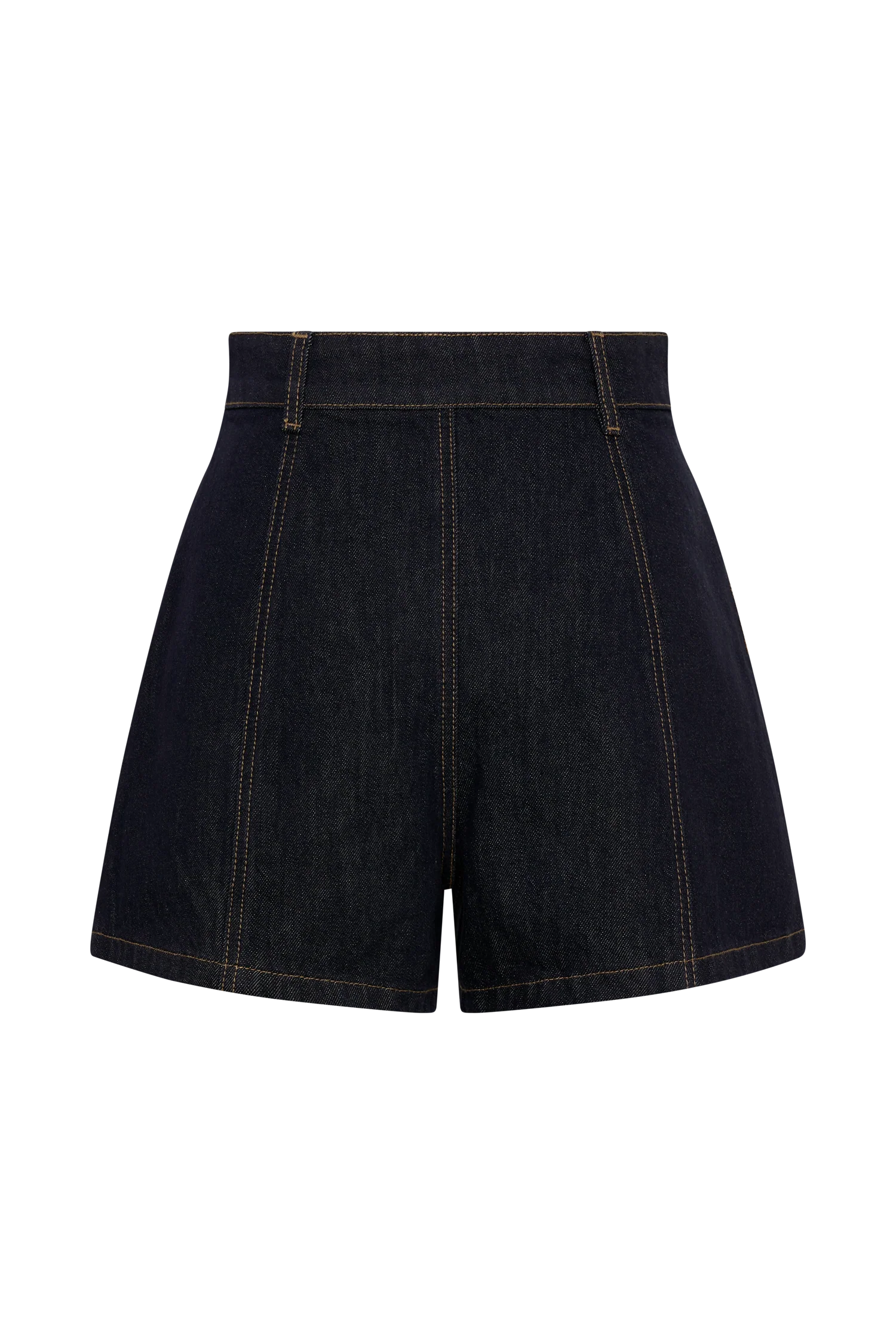 Demi High Waisted Denim Shorts - Washed Indigo Blue - Image 8