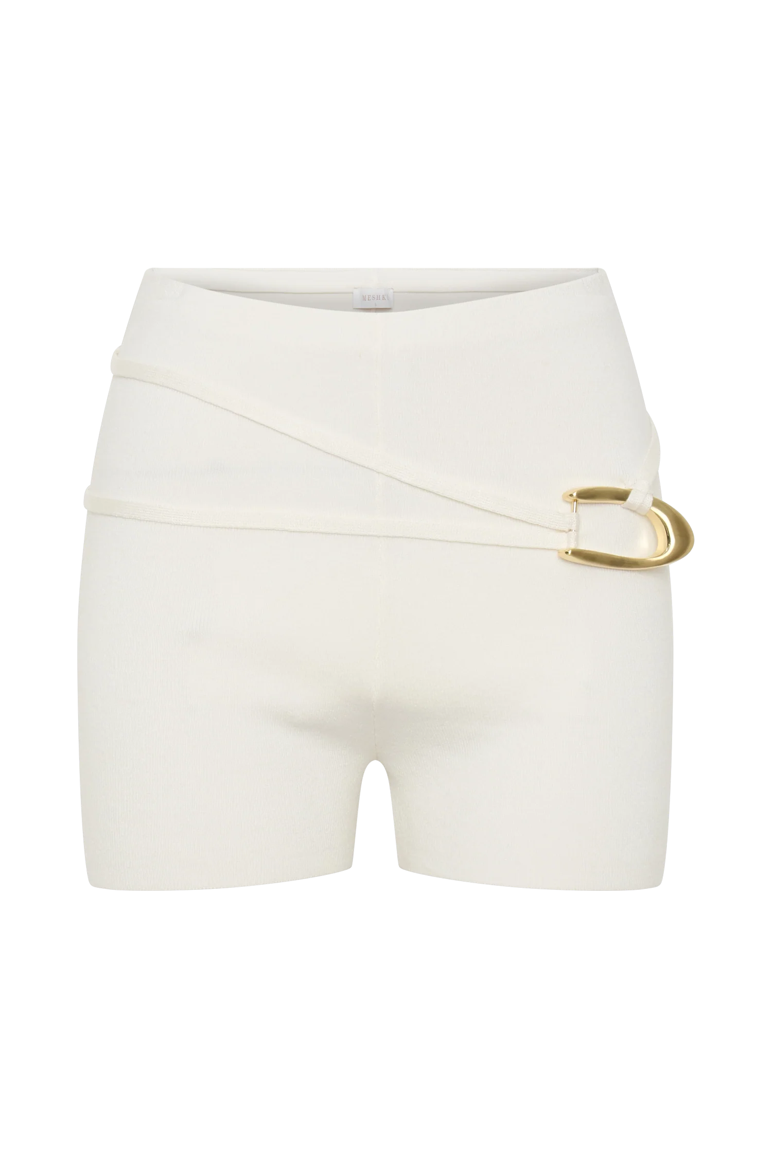 Dimitri Mini Knit Shorts With Belt - Ivory - Image 9